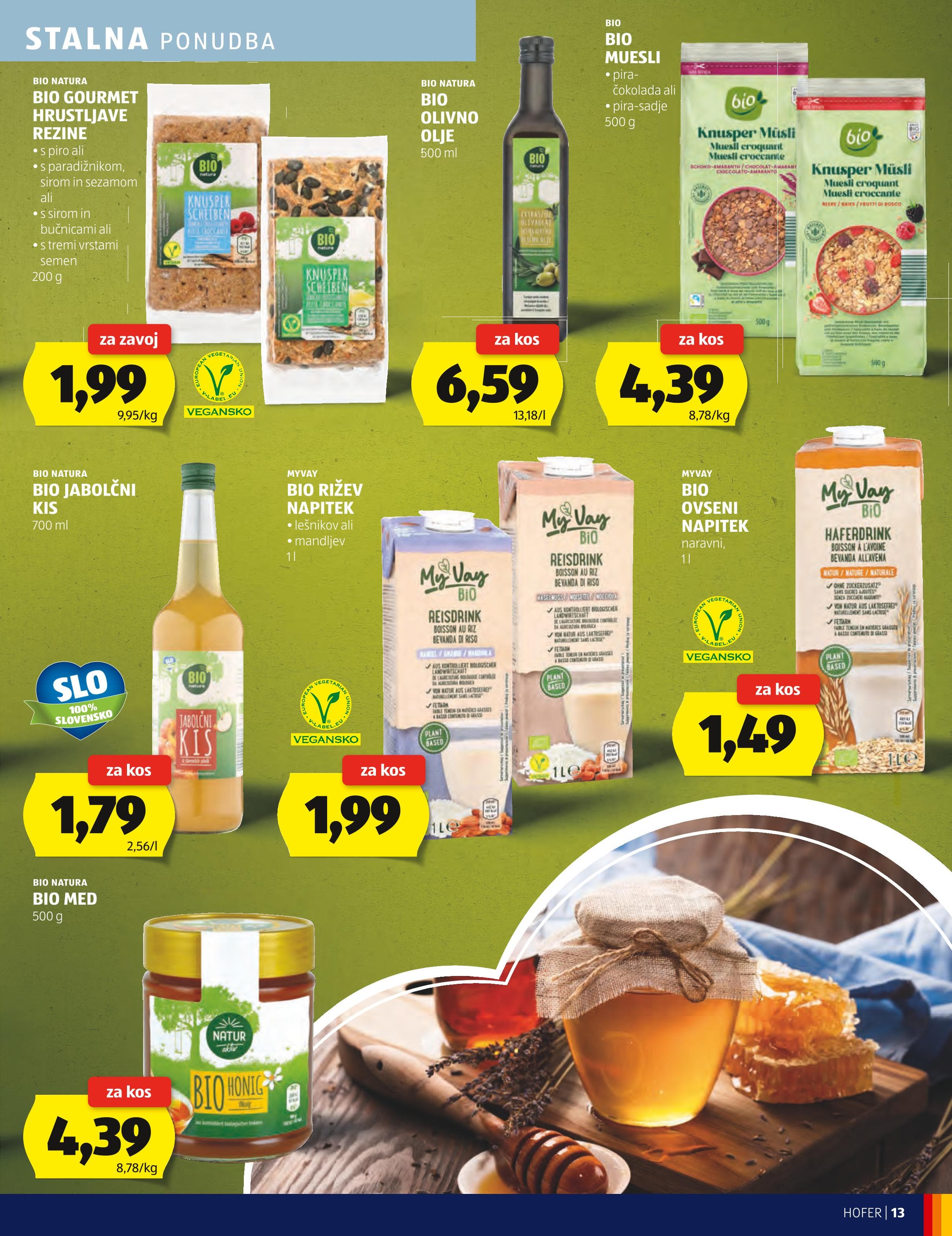 Page from catalog: Hofer cene