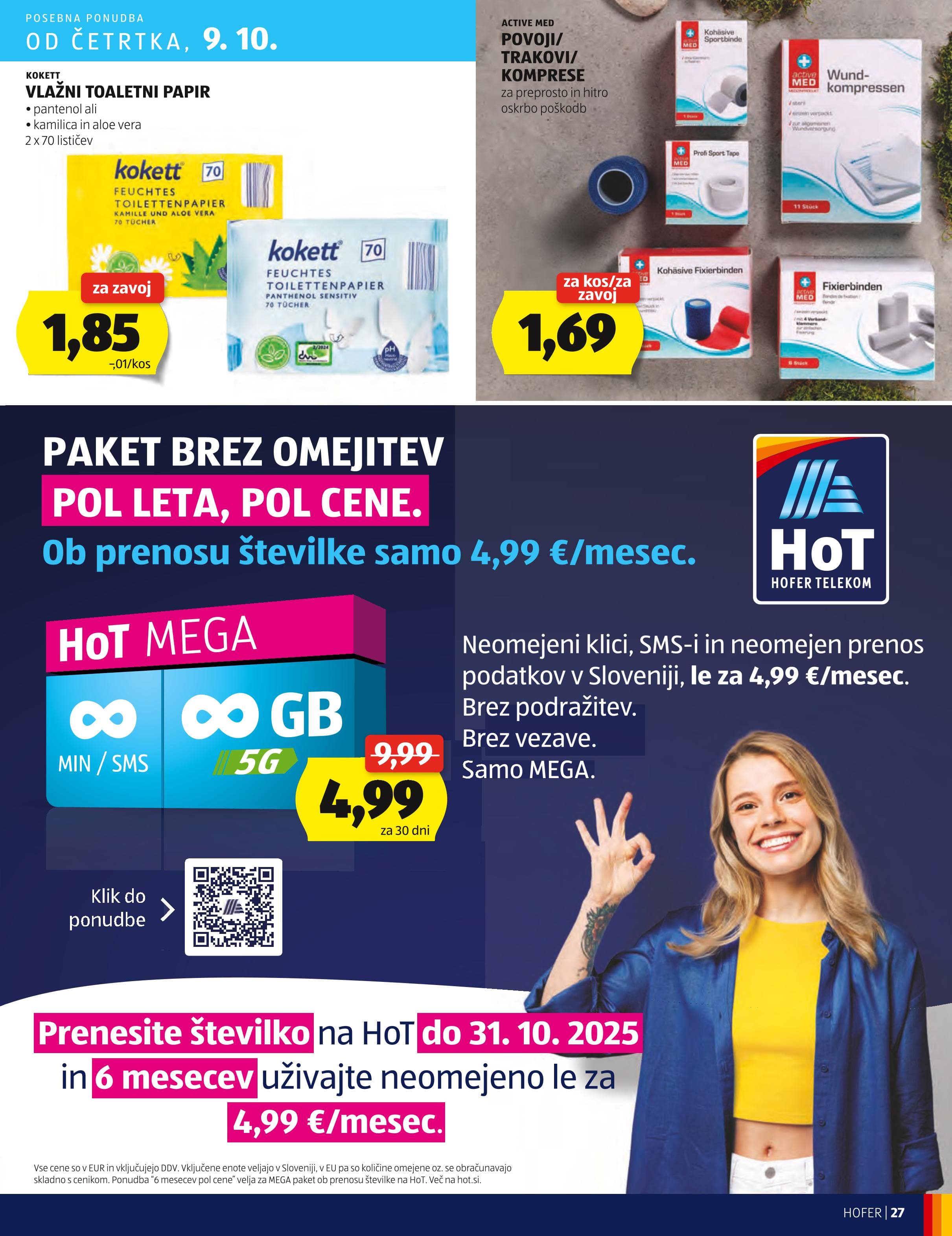 Page from catalog: Hofer cene