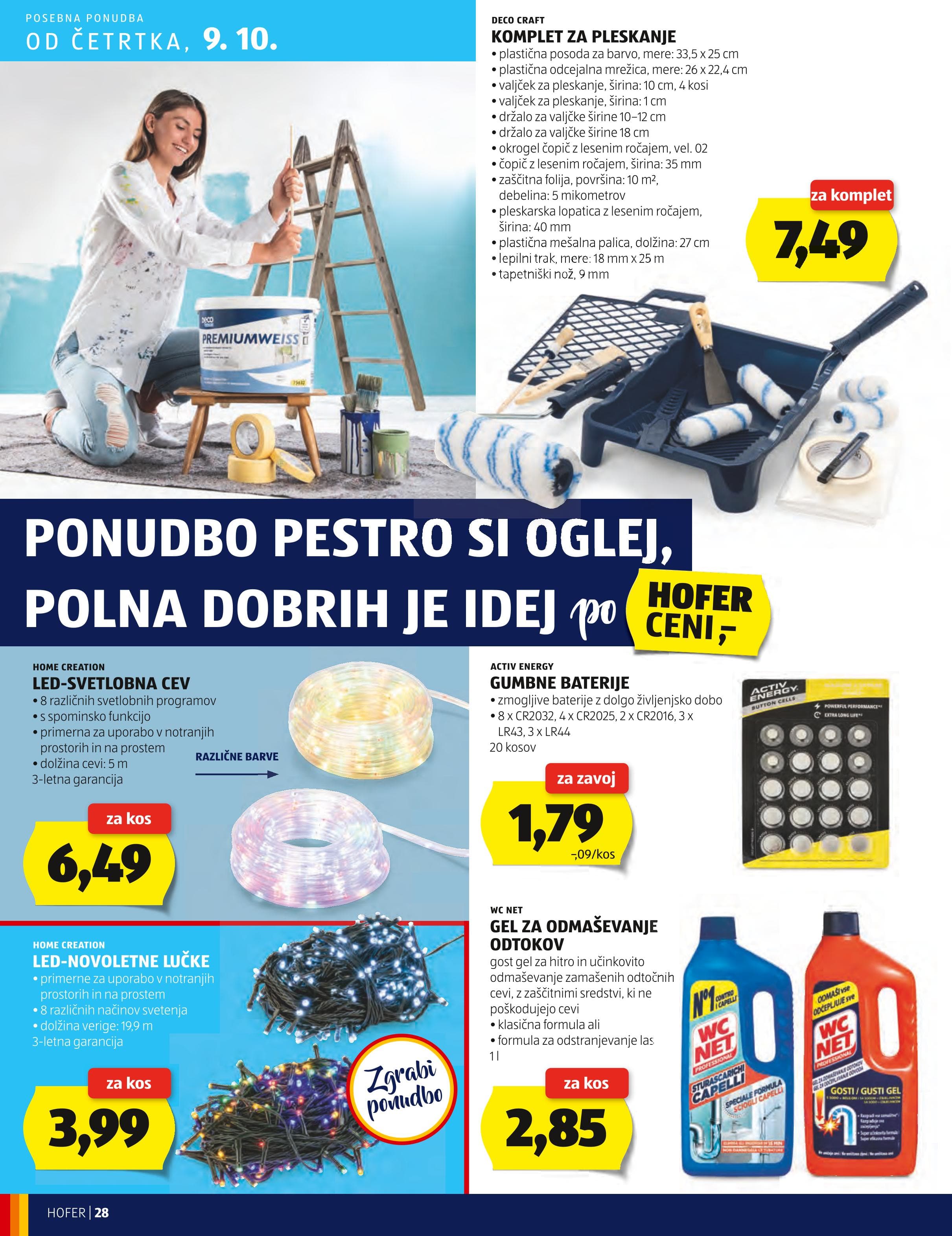 Page from catalog: Hofer cene