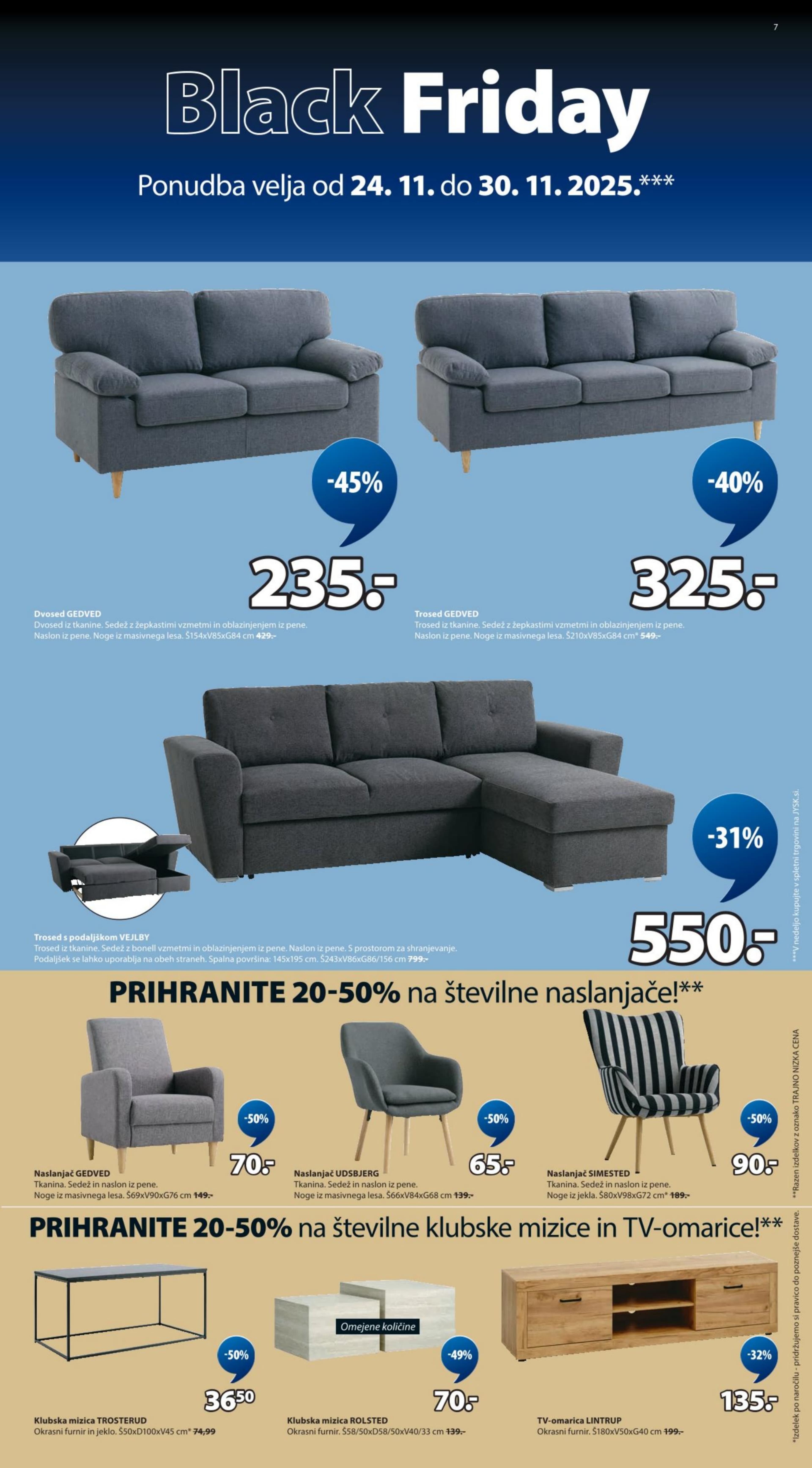 Stran 7. Jysk kataloga - Akcije od 24.11. do 30.11.2025.