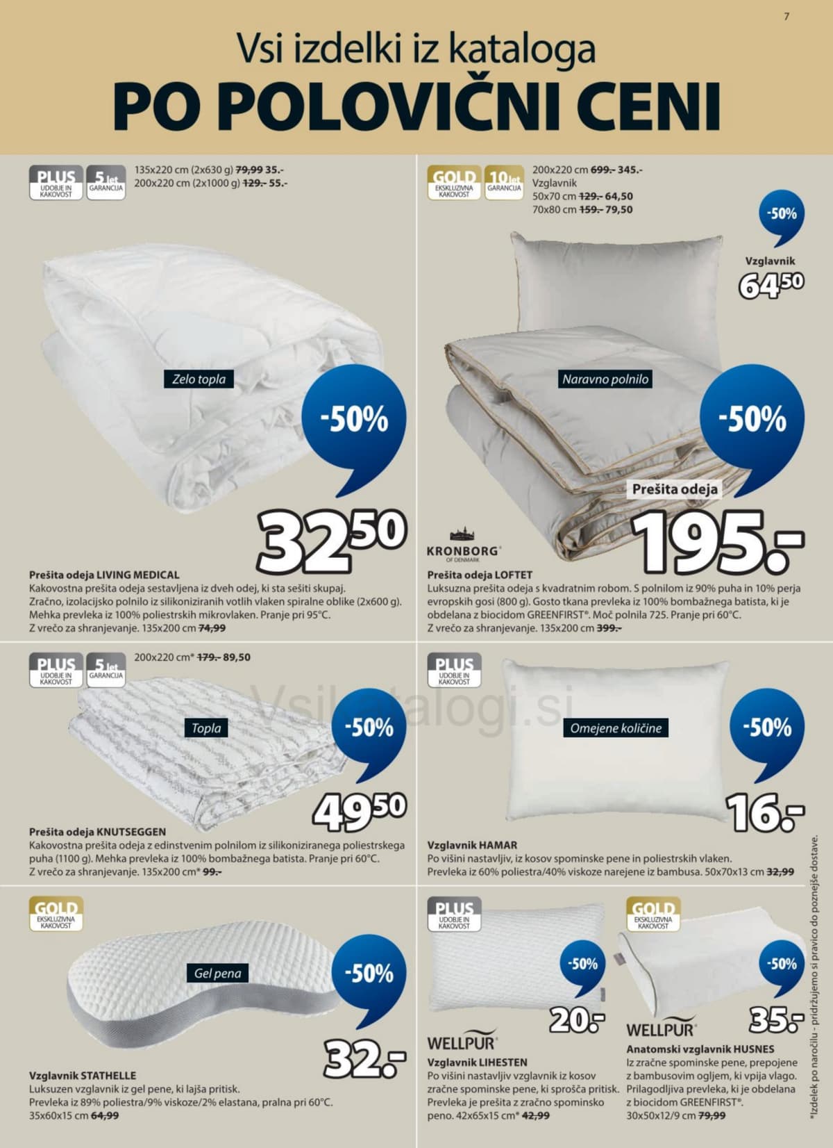 Stran 7. Jysk kataloga - Vsi izdelki po polovični ceni