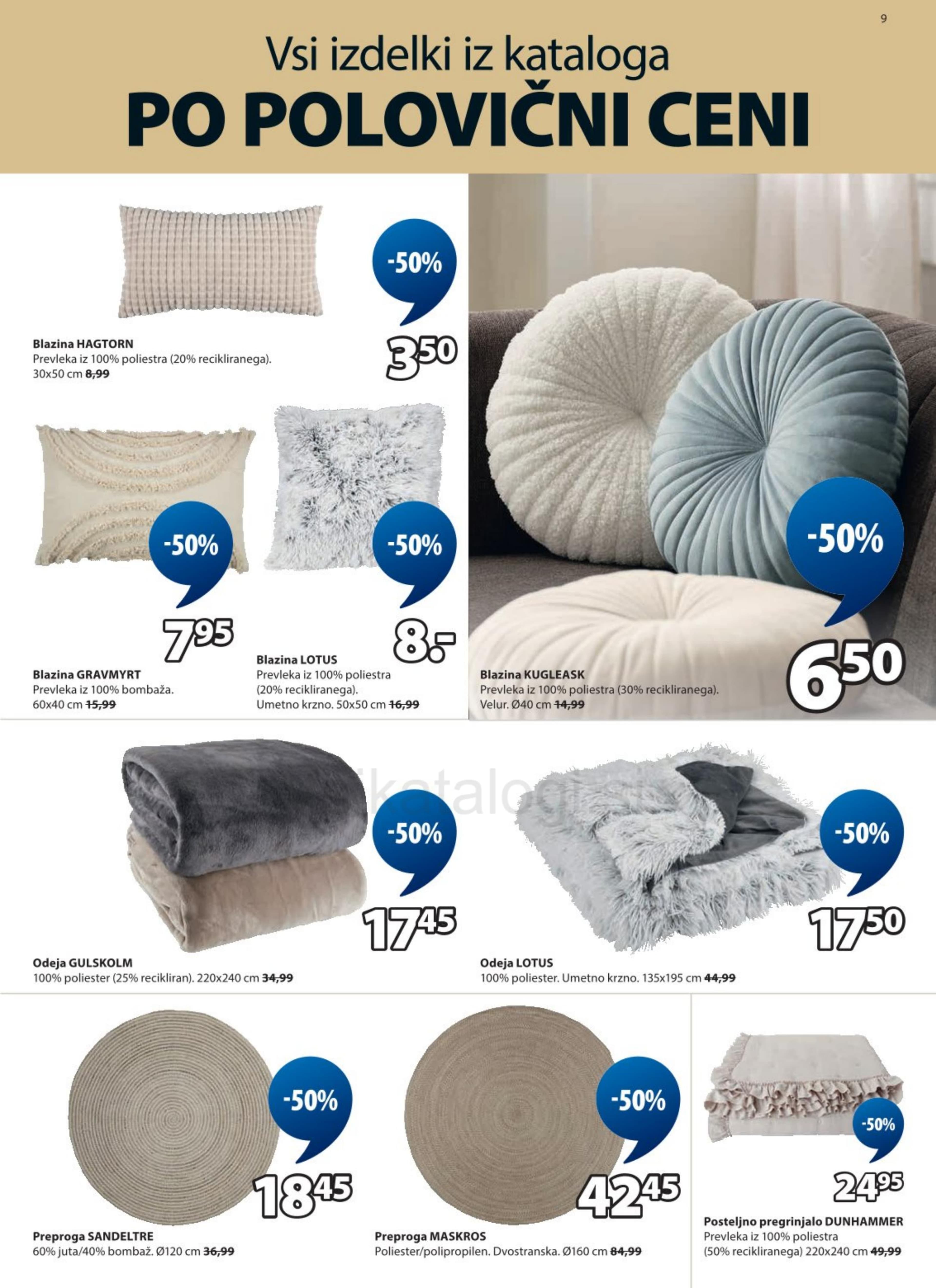 Stran 9. Jysk kataloga - Vsi izdelki po polovični ceni