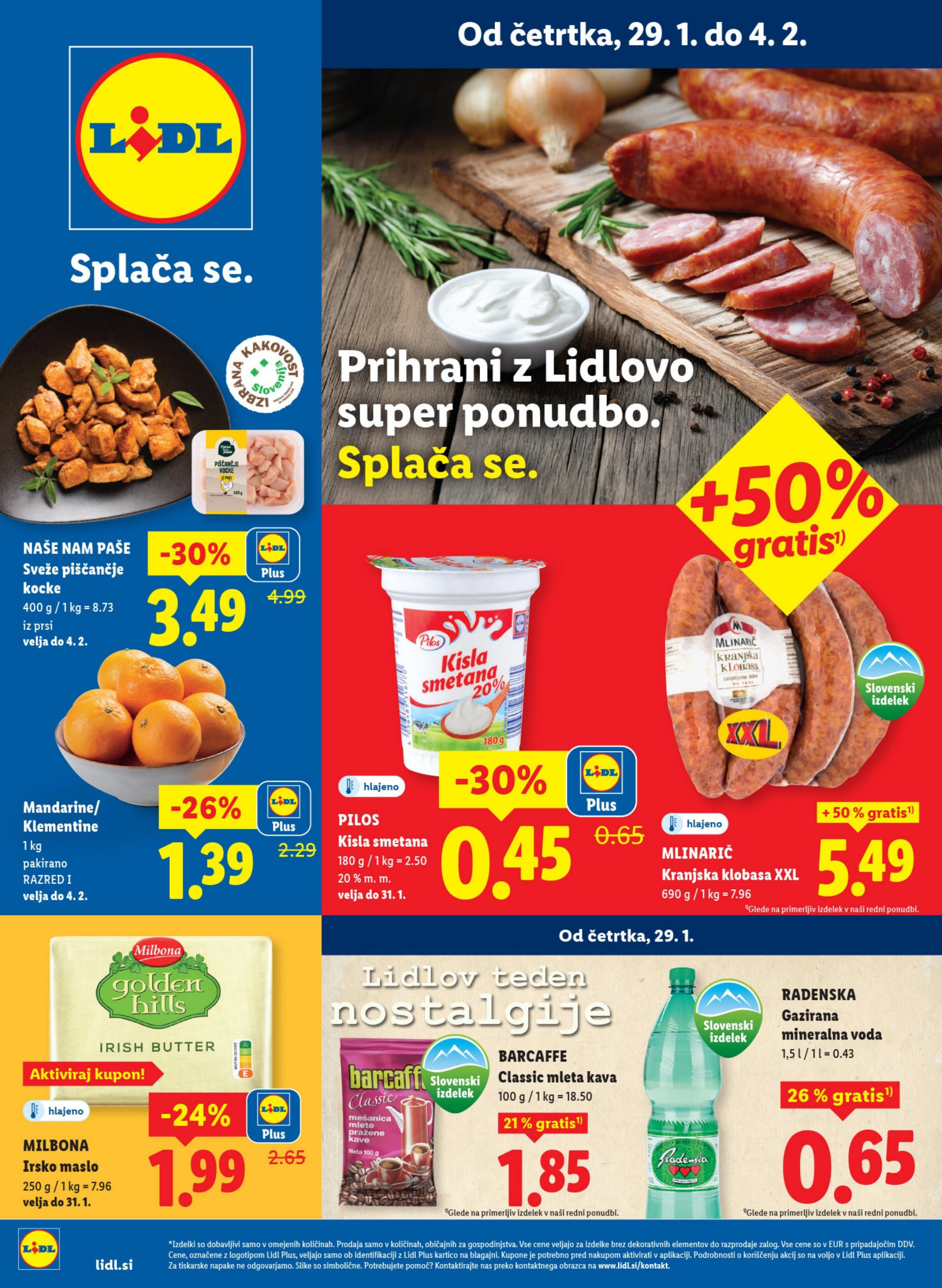 Lidl katalog od 29.01.2026 - Tedenska Ponudba Živila
