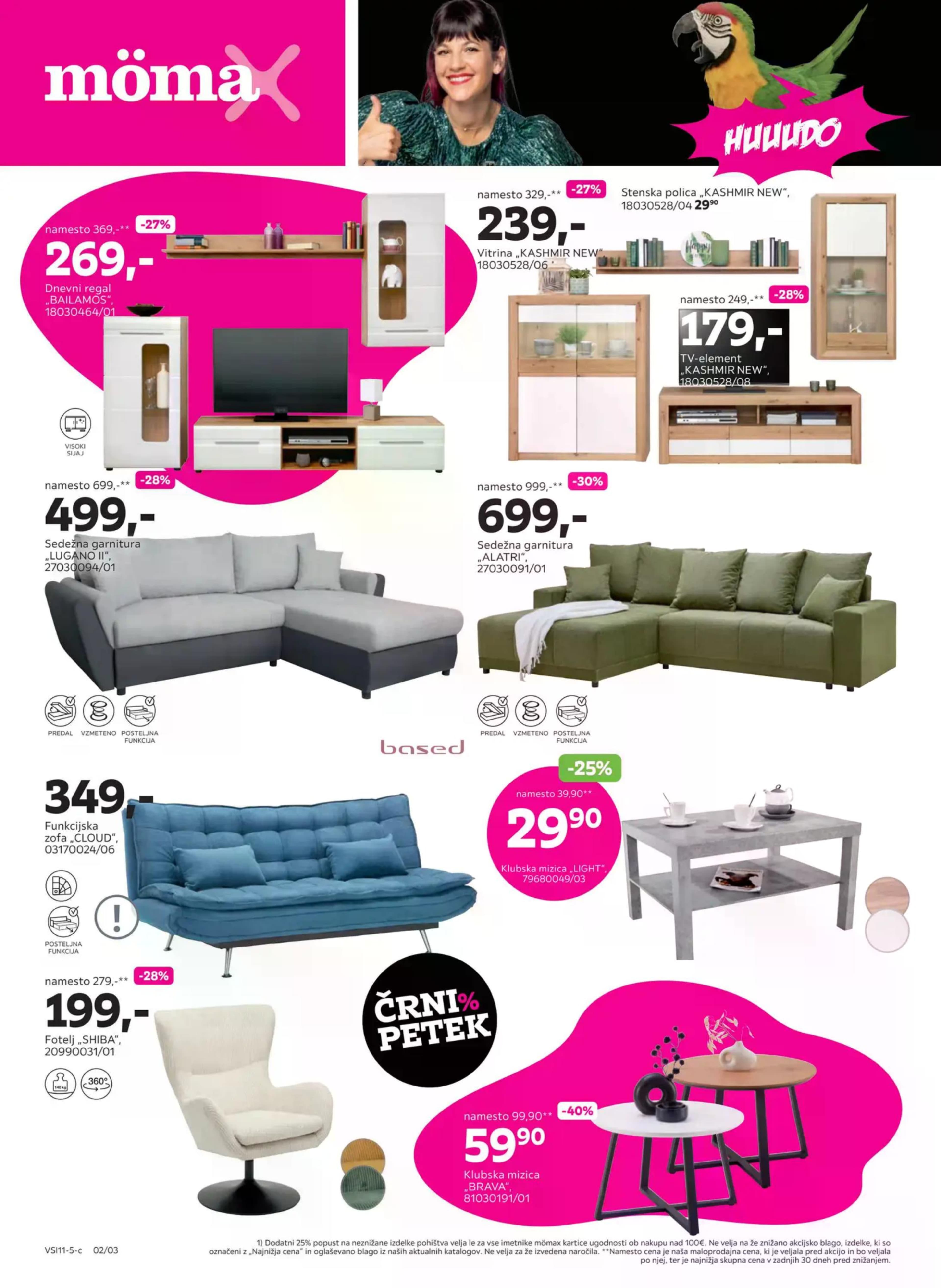 Page from catalog: Do 50% na pohištvo