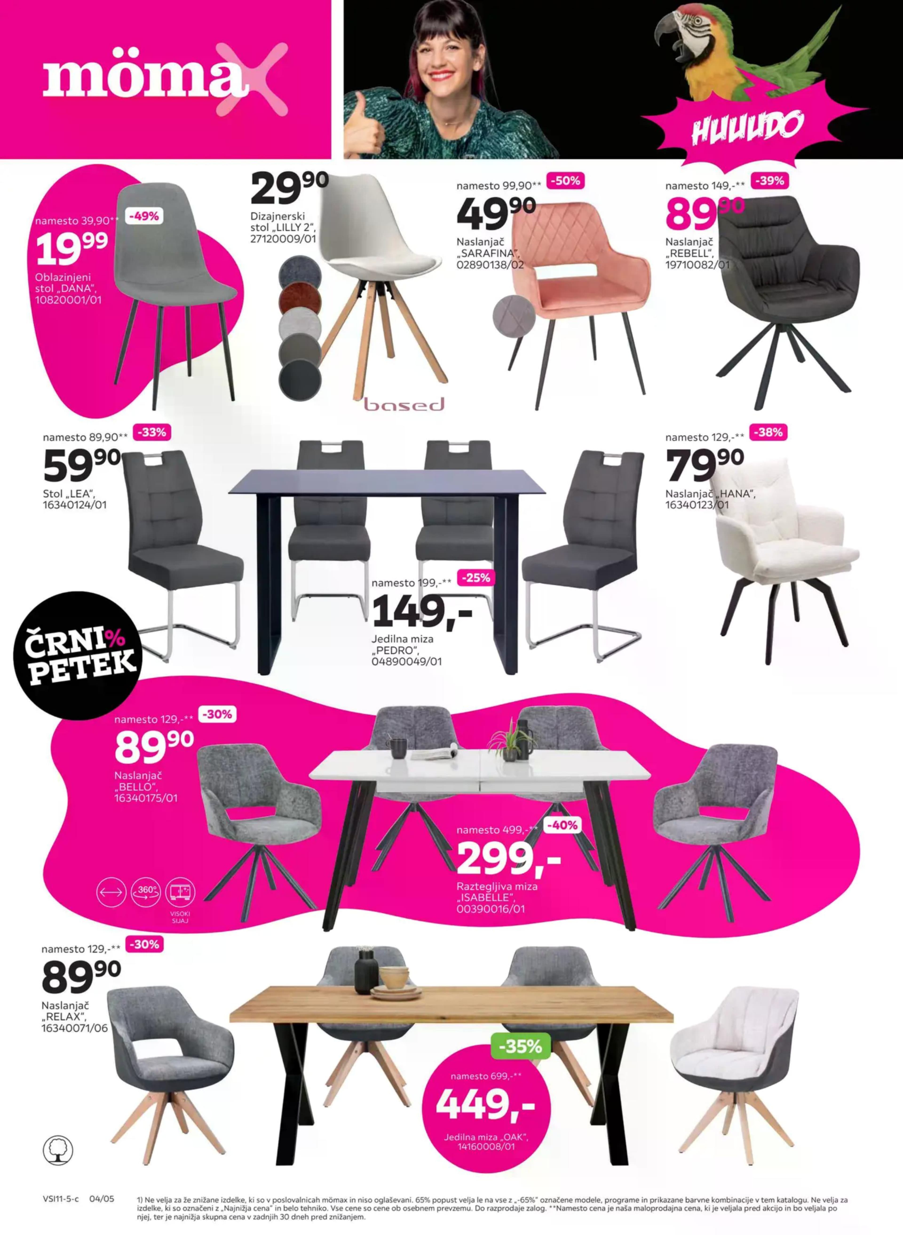 Page from catalog: Do 50% na pohištvo