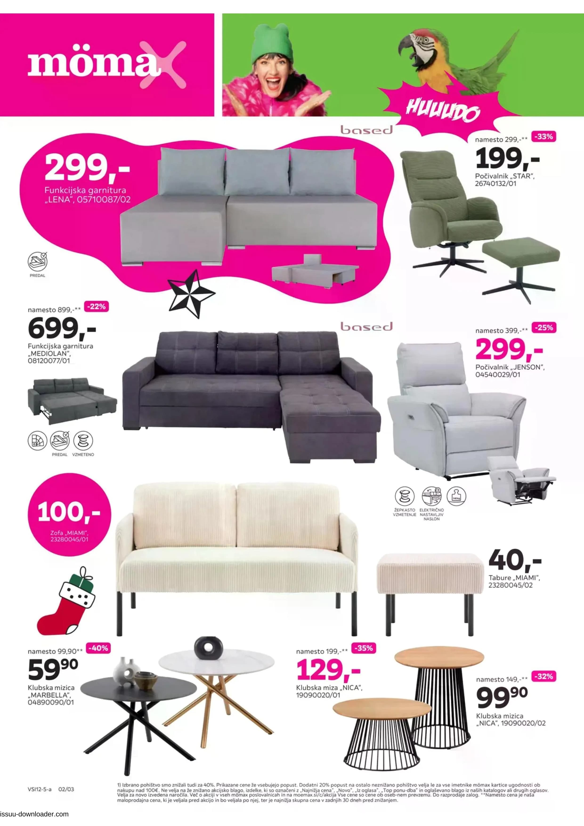 Page from catalog: Do -40% popust na izbrano pohištvo