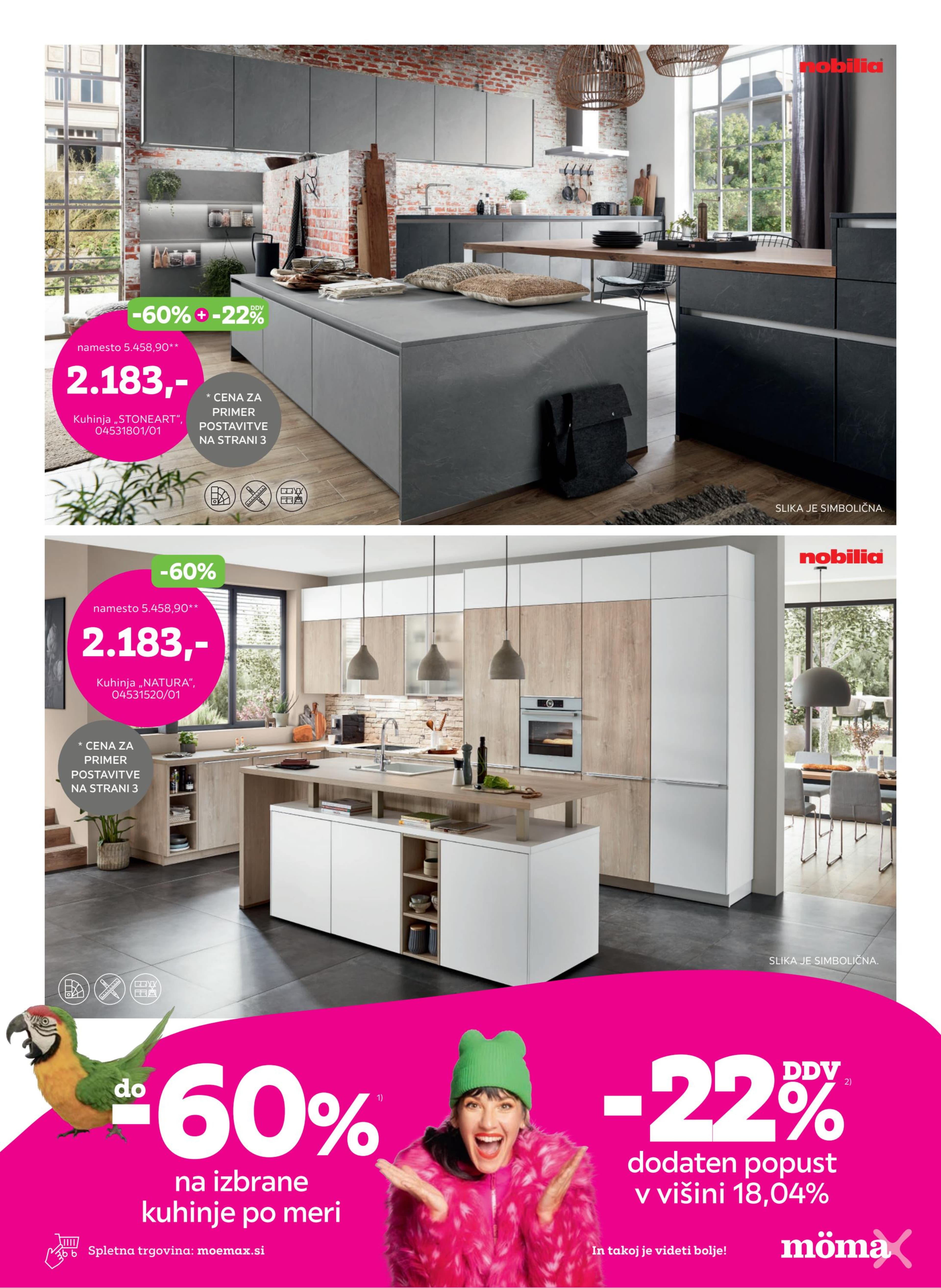 Page from catalog: Do -60% + -22% DDV na izbrane kuhinje