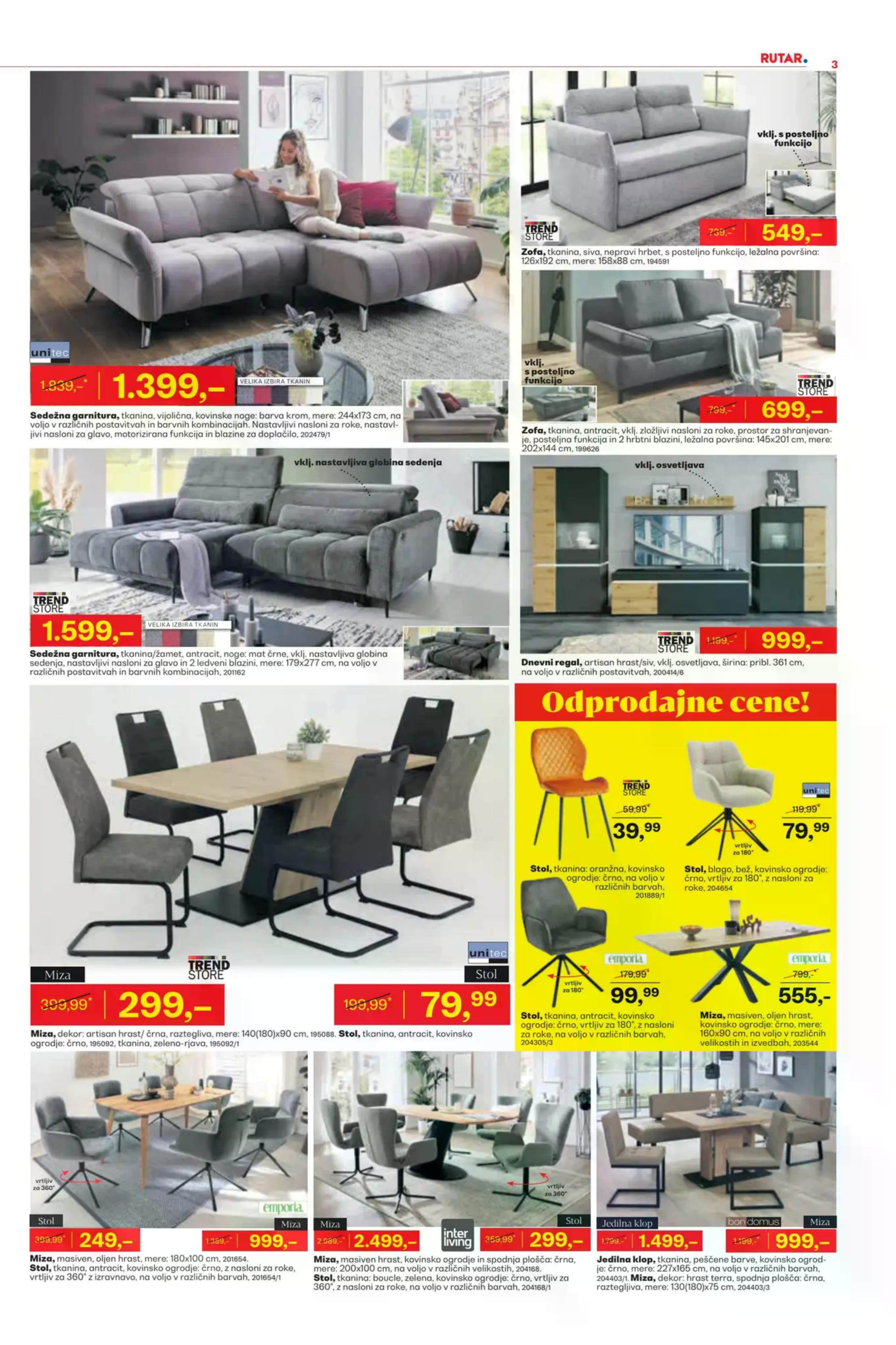 Stran 3. Rutar kataloga - Odprodaja