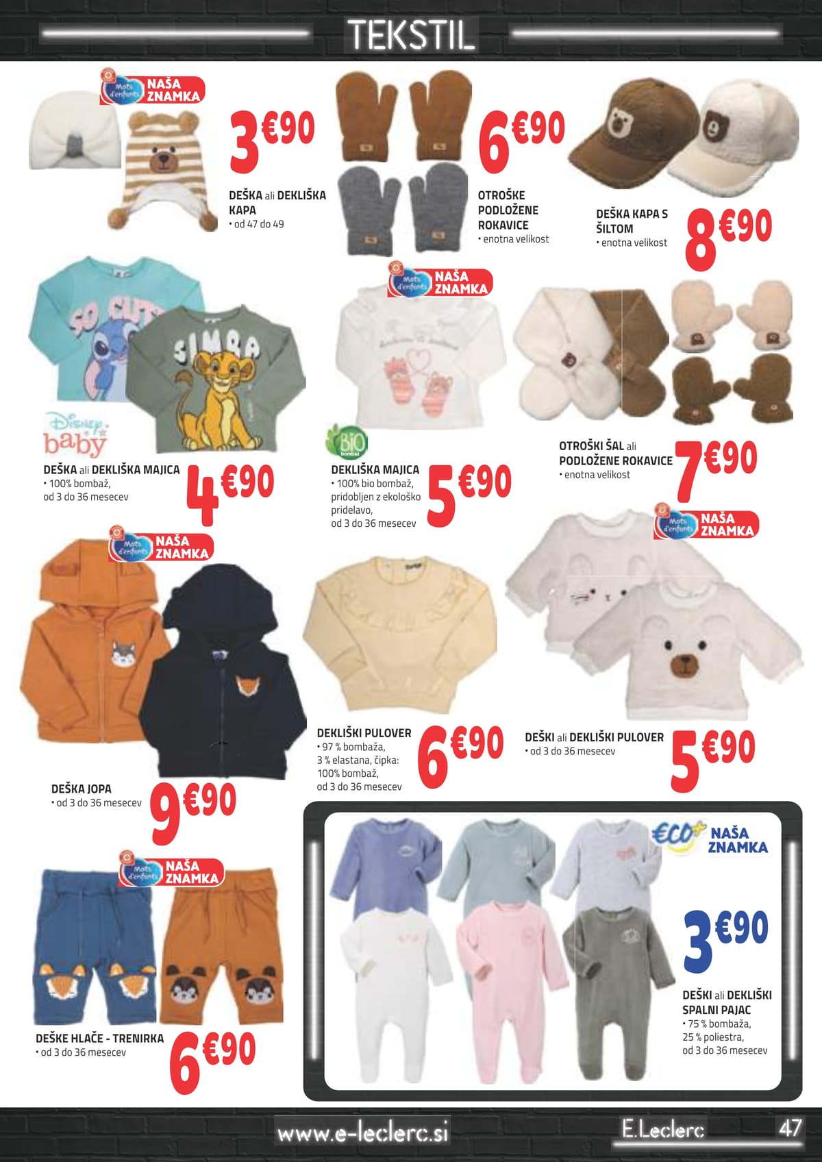 Stran 9. E.Leclerc kataloga - Tekstil od 03.03.2026.