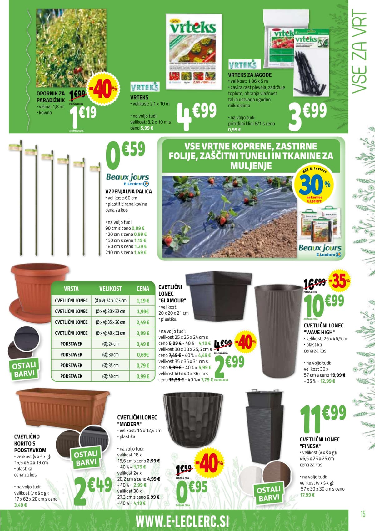 Stran 15. E.Leclerc kataloga - Vrt