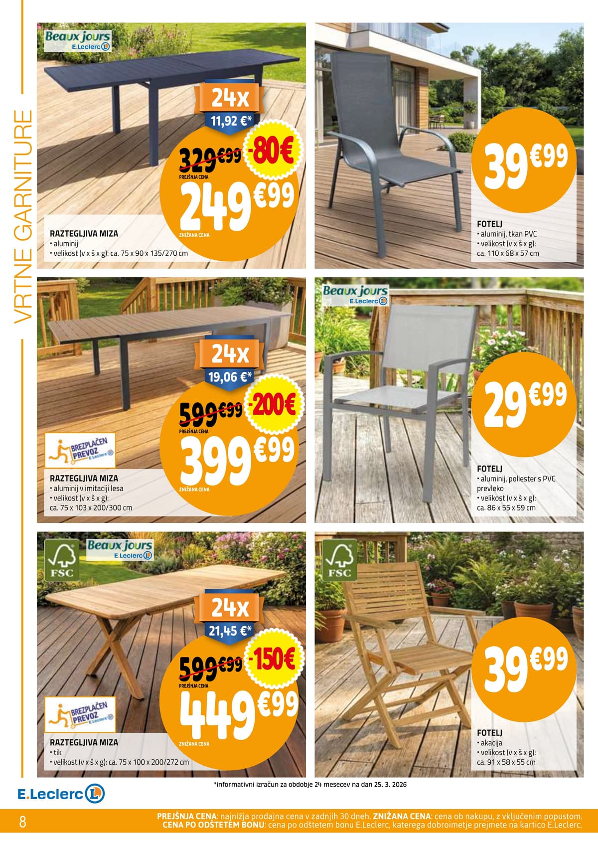Stran 8. E.Leclerc kataloga - Vse Za Teraso od 06.04.2026.