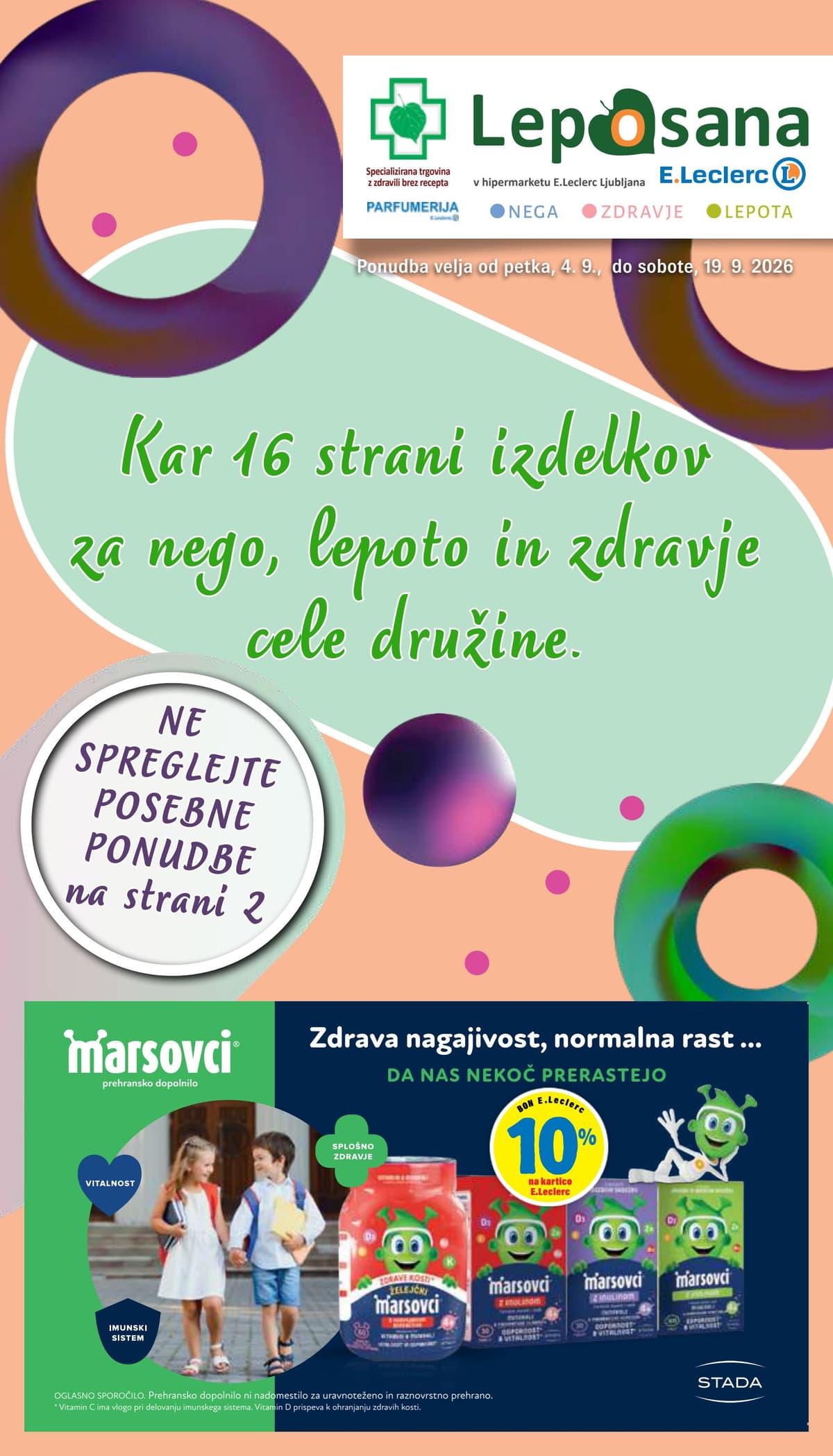 Stran 1. E.Leclerc kataloga - Leposana od 07.09.2026.