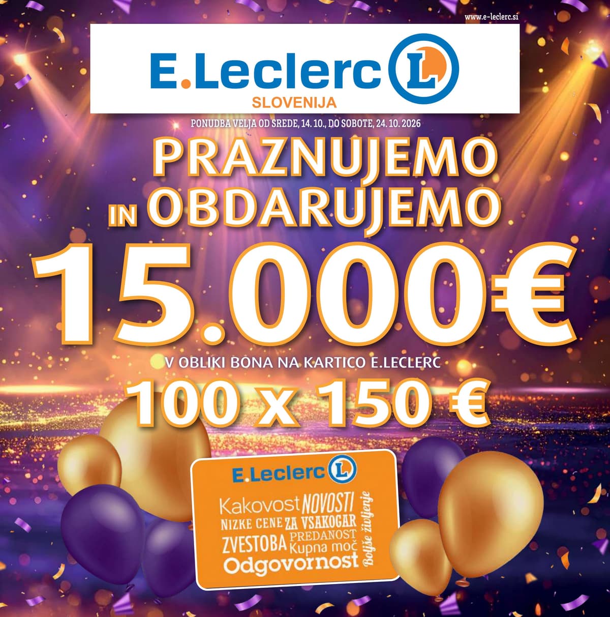 Stran 1. E.Leclerc kataloga - Akcijska Ponudba od 12.10.2026.