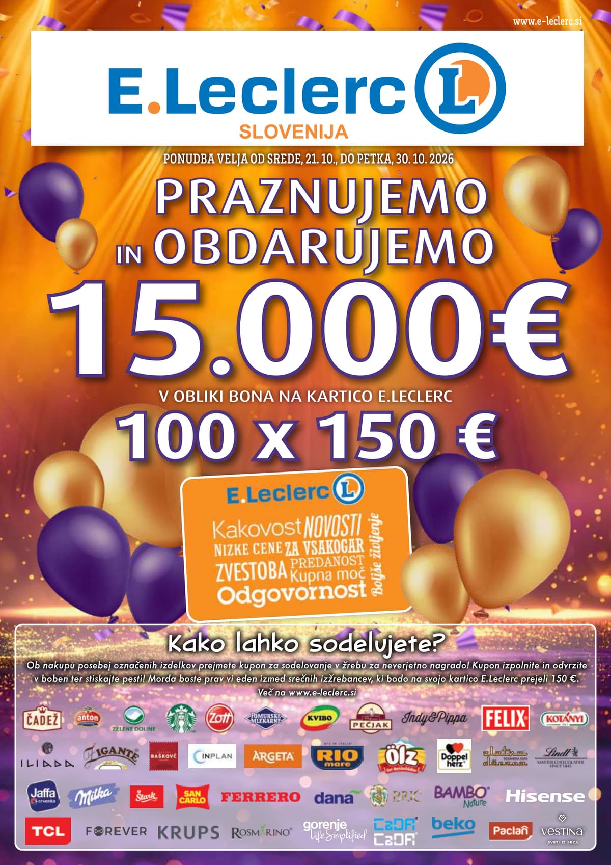 Stran 1. E.Leclerc kataloga - Akcijska Ponudba od 19.10.2026.