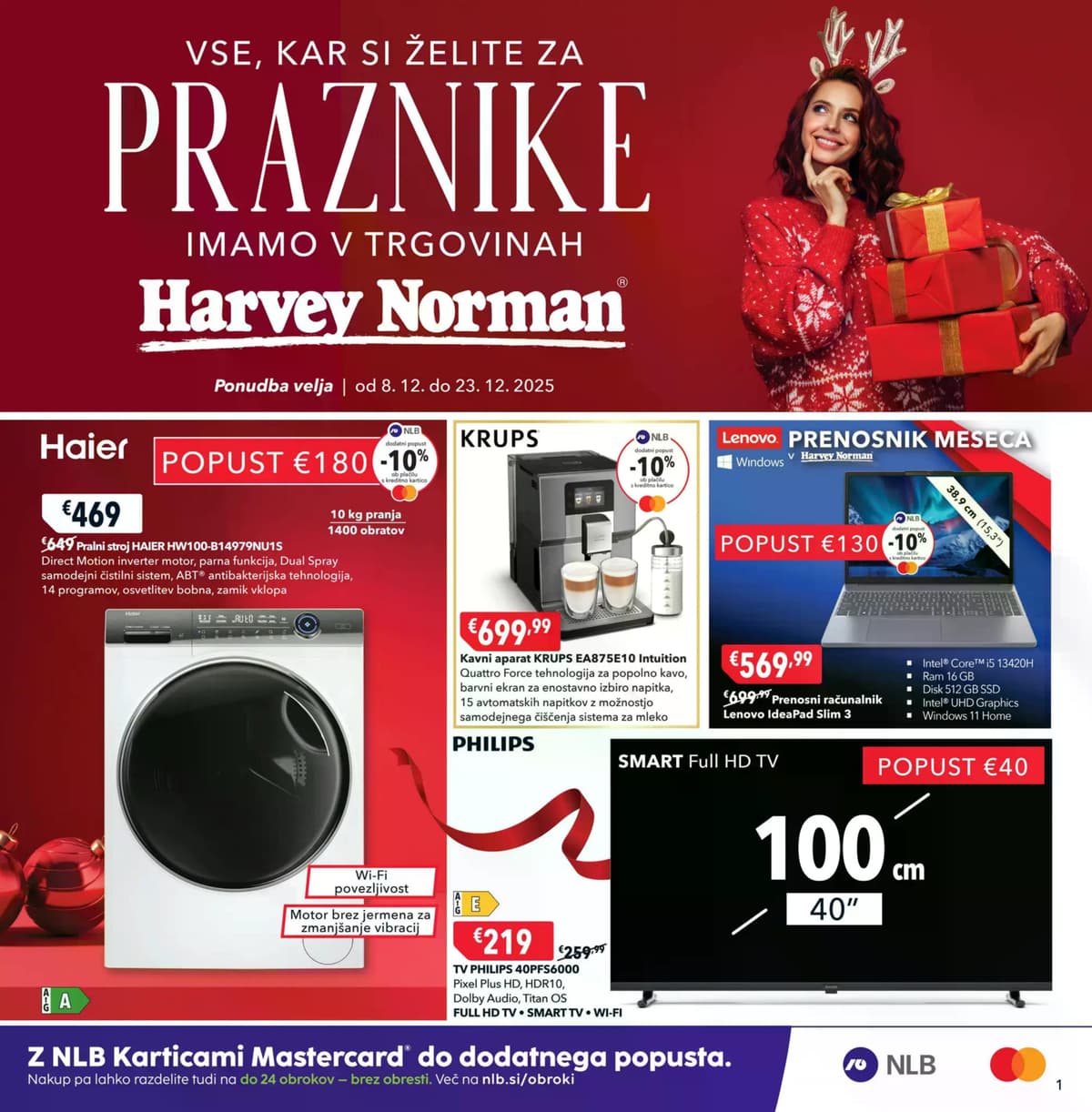 Stran 1. Harvey Norman kataloga - Vse kar si želite za praznike od 01.03.2026.