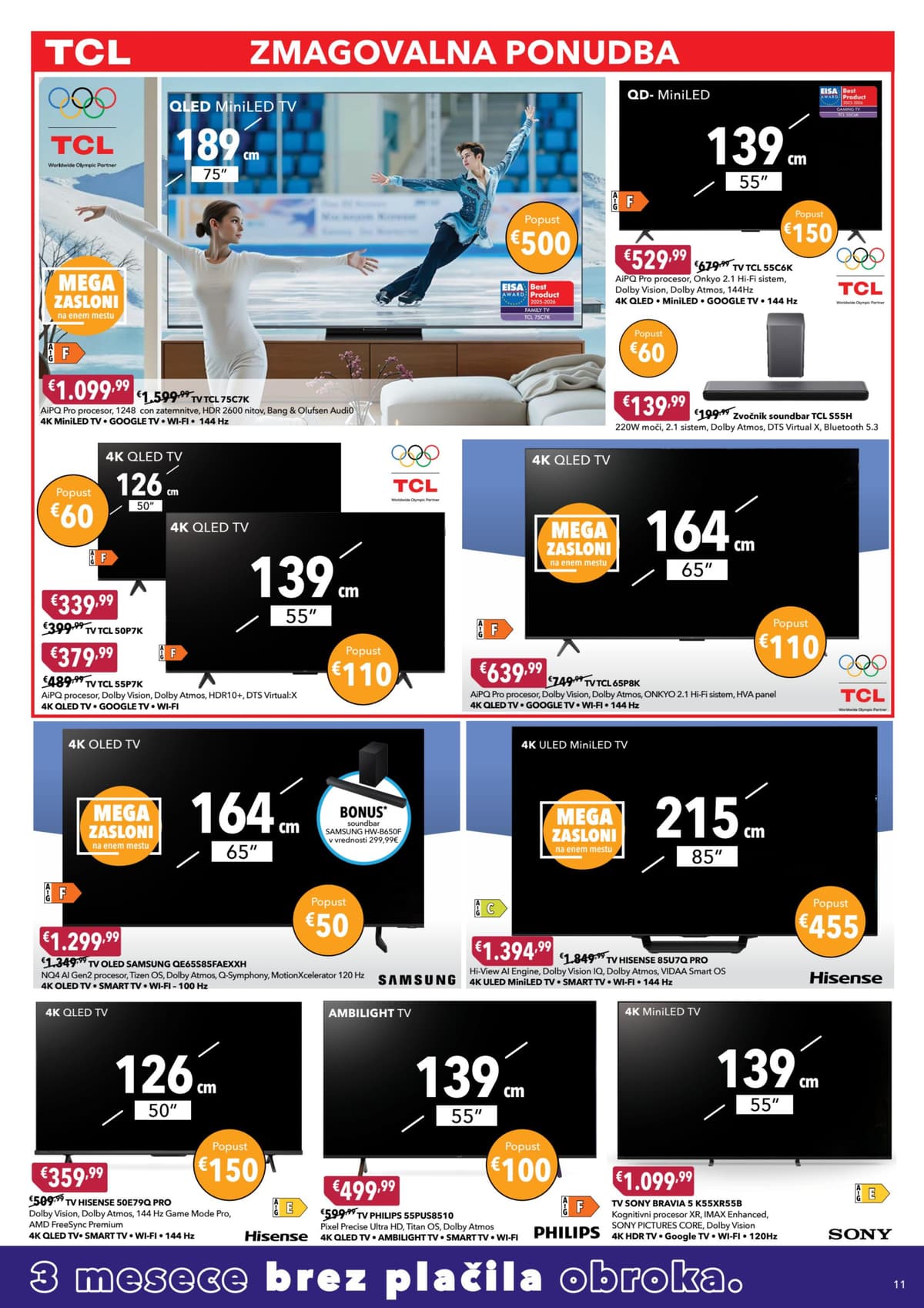 Stran 11. Harvey Norman kataloga - 3 mesece brez plačila obroka od 17.02.2026.