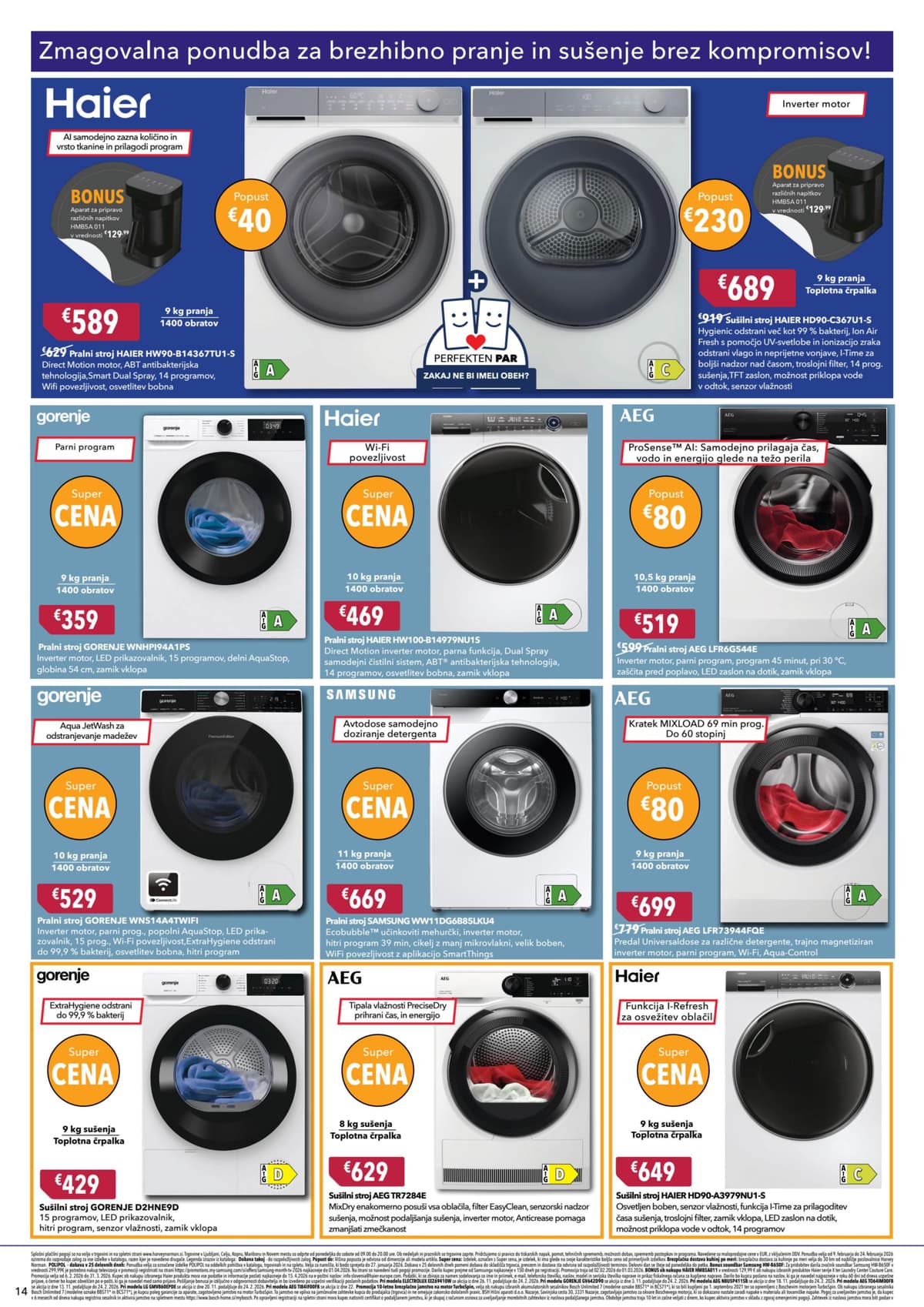 Stran 14. Harvey Norman kataloga - 3 mesece brez plačila obroka od 17.02.2026.