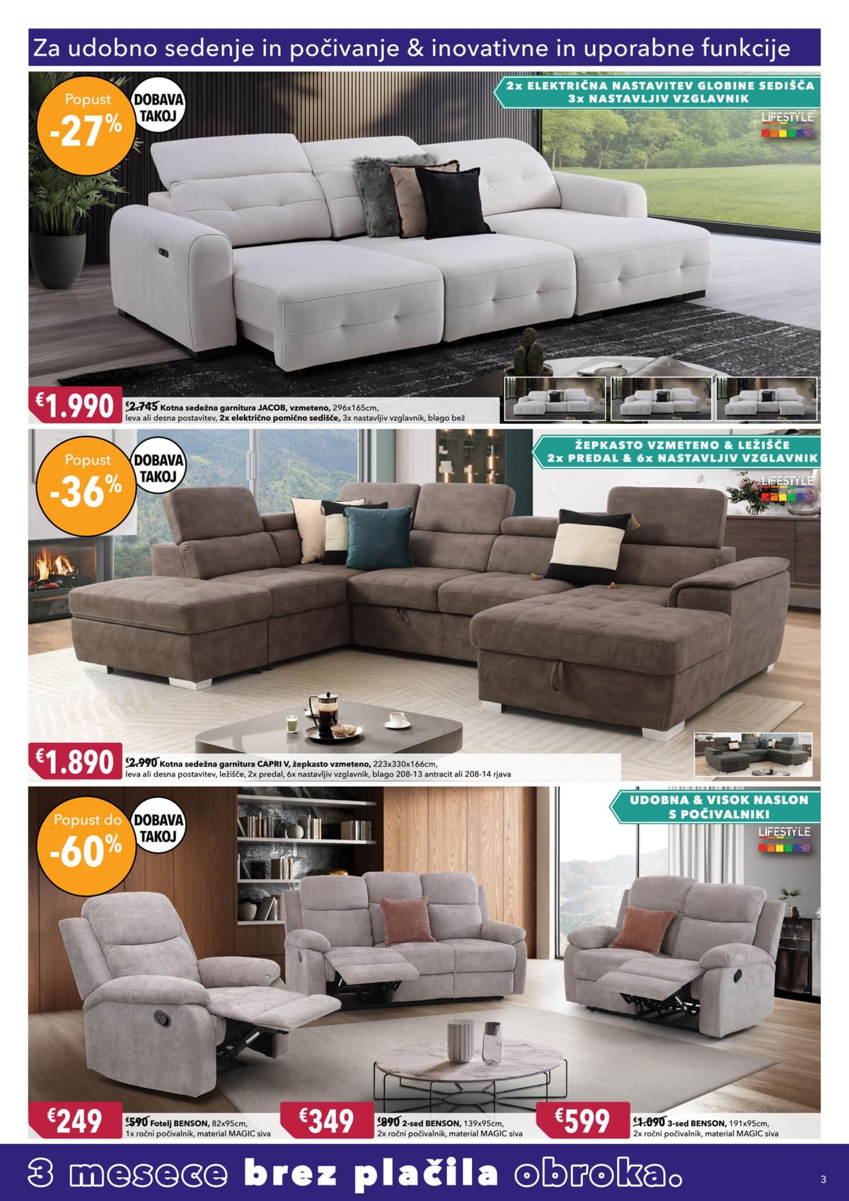 Stran 3. Harvey Norman kataloga - 3 mesece brez plačila obroka od 17.02.2026.