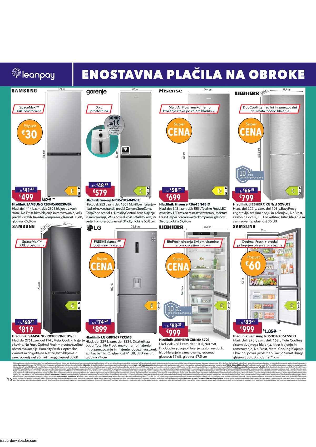 Stran 16. Harvey Norman kataloga - Pomladna akcija na obroke od 08.04.2026.