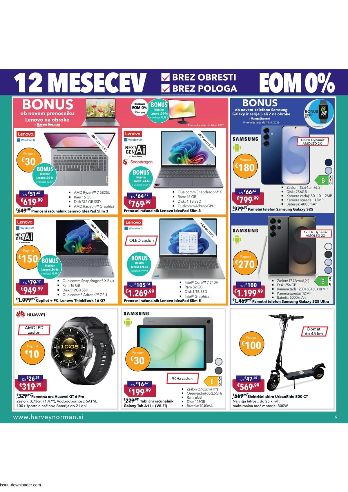 Stran 9. Harvey Norman kataloga - Pomladna akcija na obroke