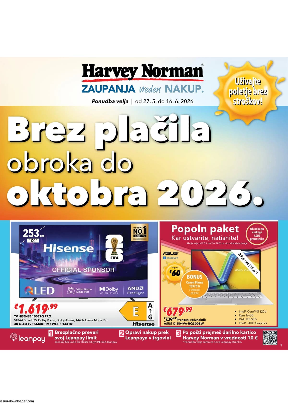 Brez plačila obroka do oktobra 2026