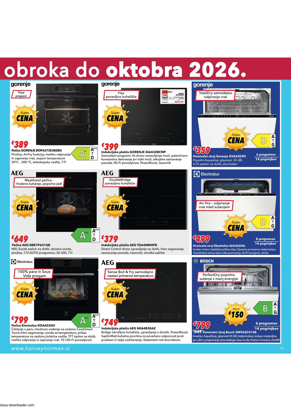 Stran 11. Harvey Norman kataloga - Brez plačila obroka do oktobra 2026 od 28.05.2026.