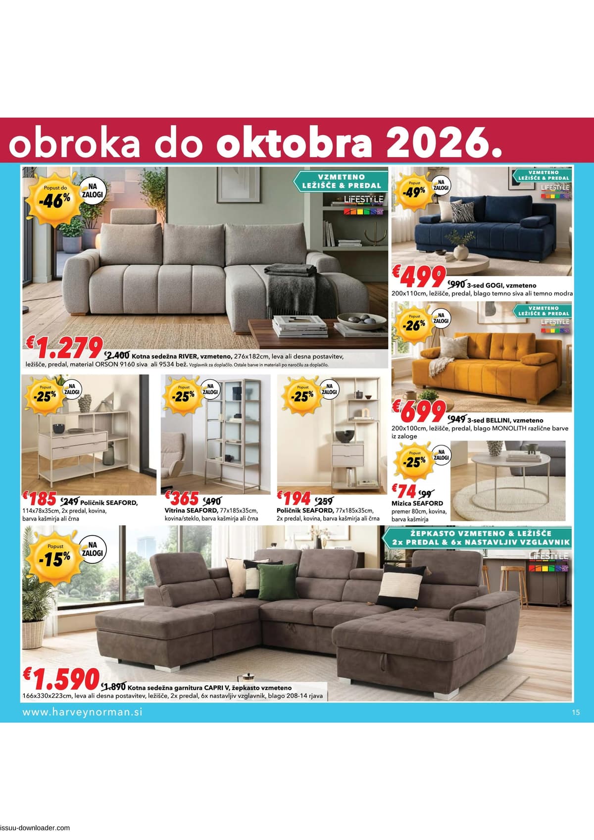 Stran 15. Harvey Norman kataloga - Brez plačila obroka do oktobra 2026