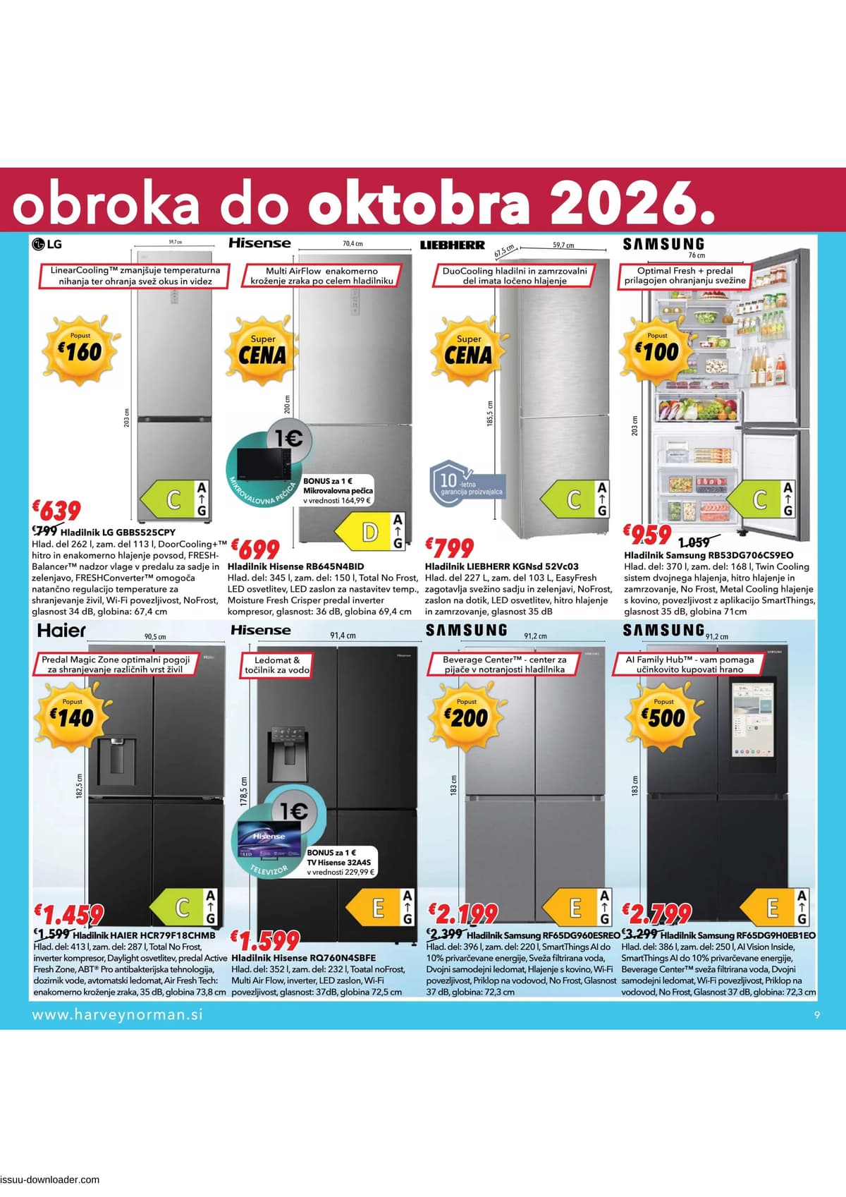 Stran 9. Harvey Norman kataloga - Brez plačila obroka do oktobra 2026 od 28.05.2026.