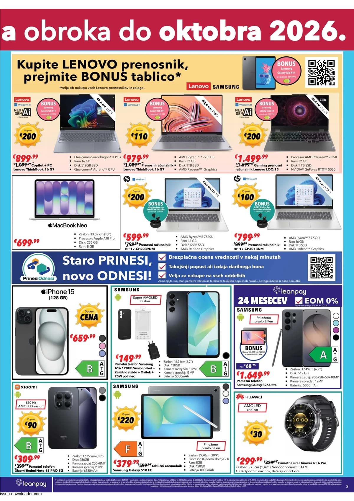 Stran 3. Harvey Norman kataloga - Brez plačila obroka od 10.06.2026