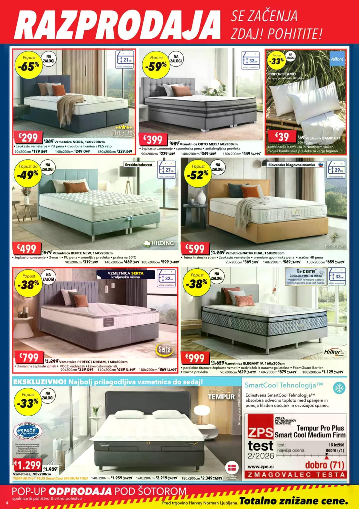 Stran 4. Harvey Norman kataloga - Velika razprodaja postelj in vzmetnic od 15.07.2026