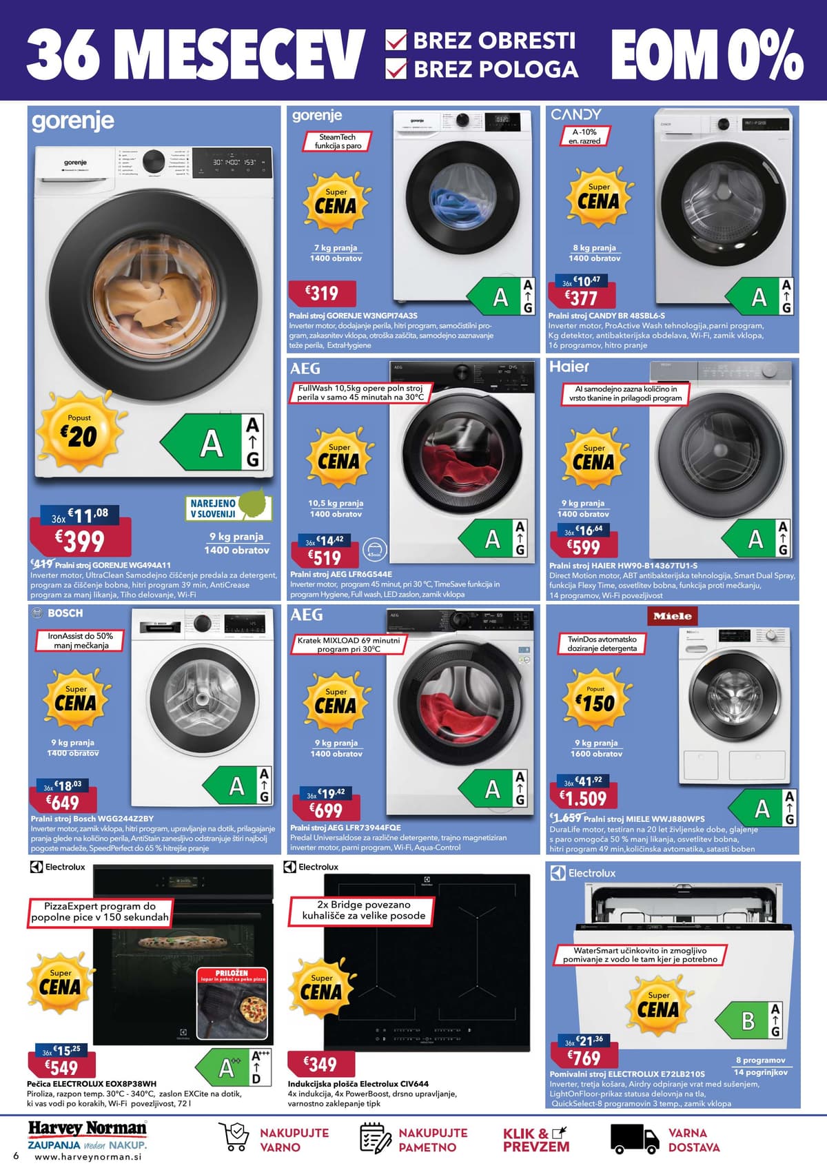 Stran 6. Harvey Norman kataloga - 36 mesecev hitri kredit EOM 0% od 17.08.2026.