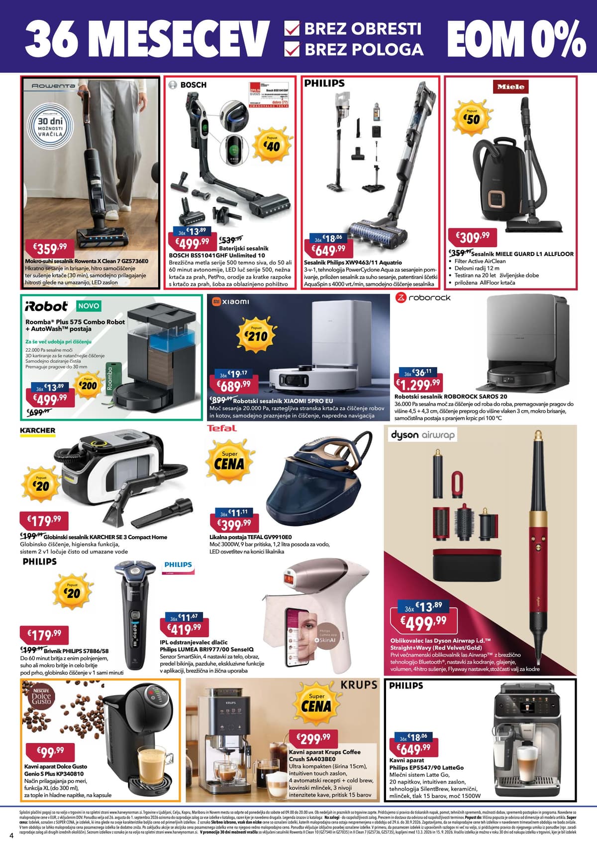 Stran 4. Harvey Norman kataloga - 36 mesecev hitri kredit EOM 0% od 26.08.2026.