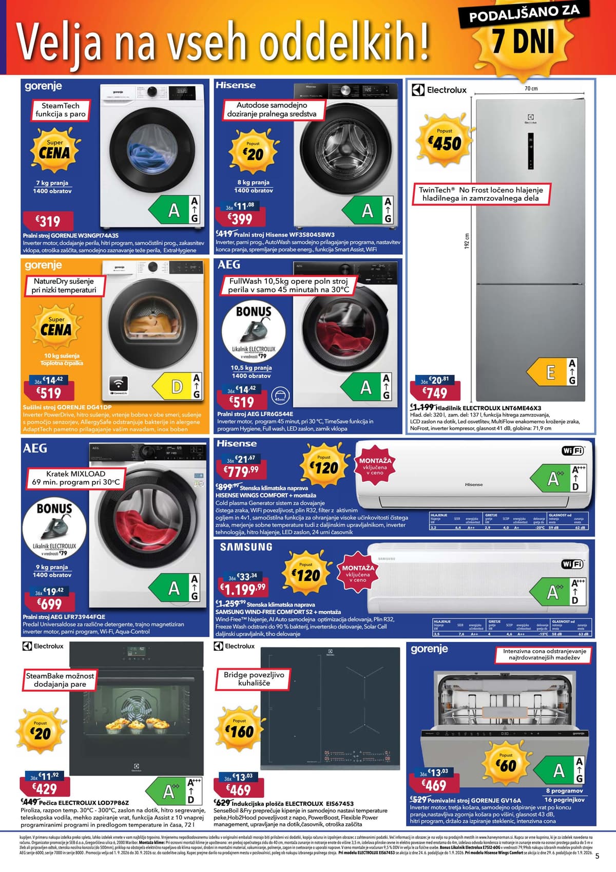 Stran 5. Harvey Norman kataloga - 36 mesecev hitri kredit EOM 0% od 26.08.2026.