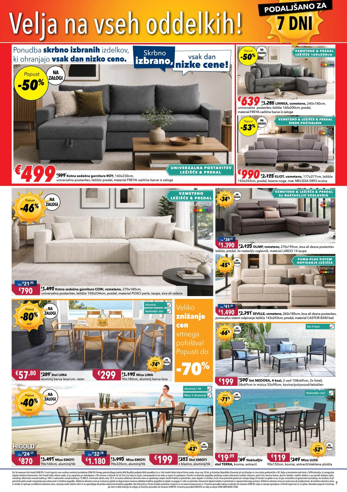 Stran 7. Harvey Norman kataloga - 36 mesecev hitri kredit EOM 0% od 26.08.2026.
