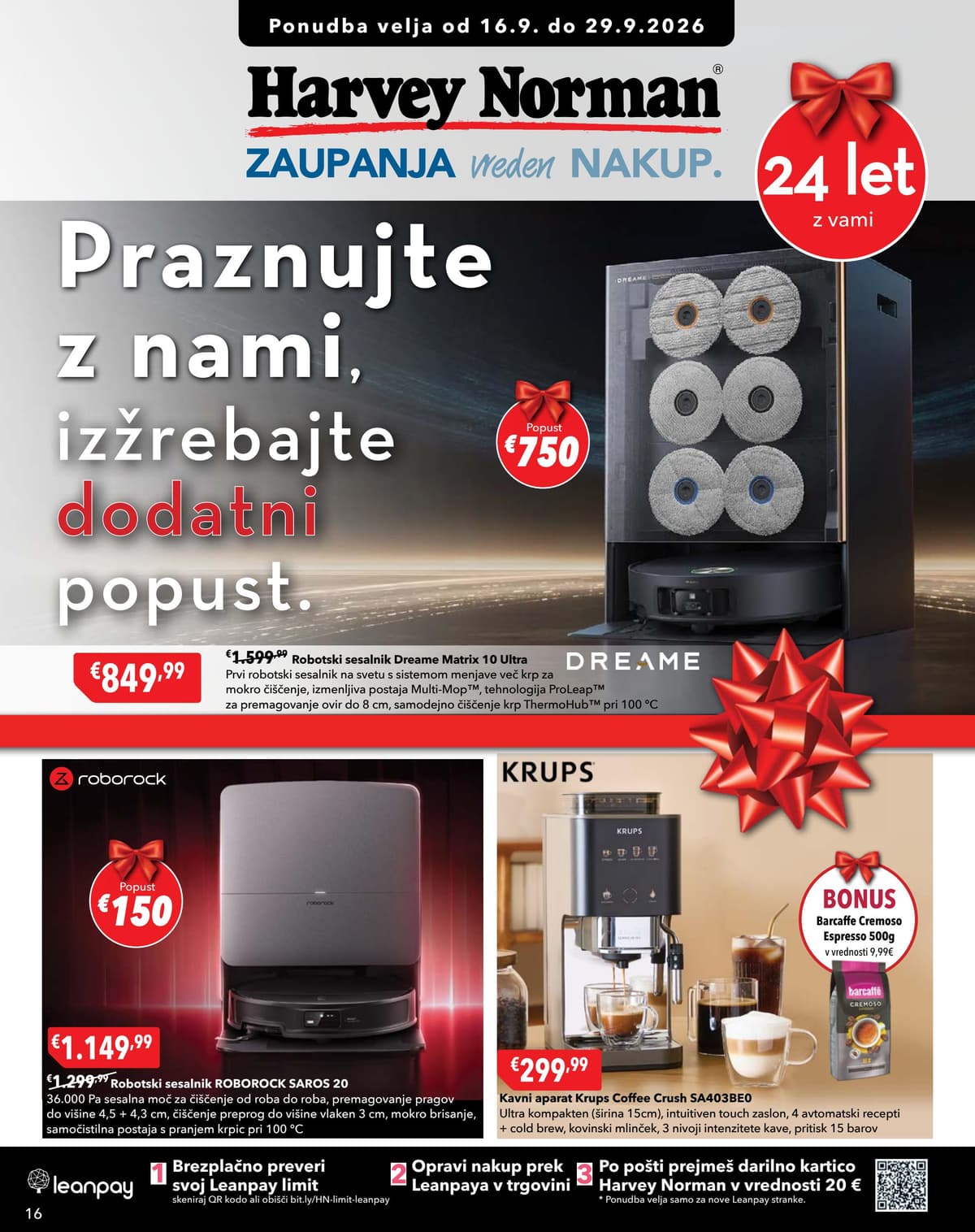 Stran 16. Harvey Norman kataloga - Praznujte z nami, izržebajte dodatni popust
