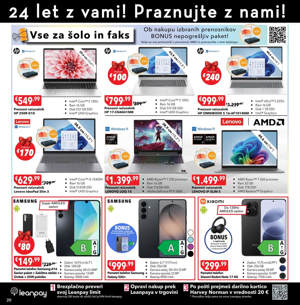 Stran 20. Harvey Norman kataloga - Praznujte z nami od 13.09.2026.