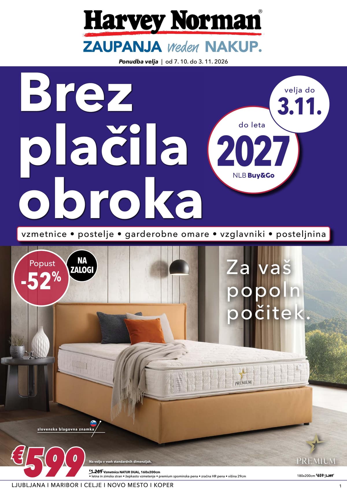 Harvey Norman katalog od 10/07/2026 - Spalnice brez plačila obroka