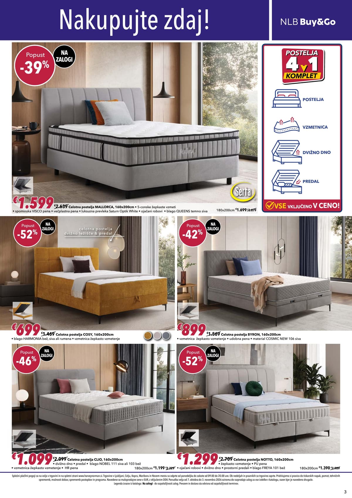 Stran 3. Harvey Norman kataloga - Spalnice brez plačila obroka od 07.10.2026.