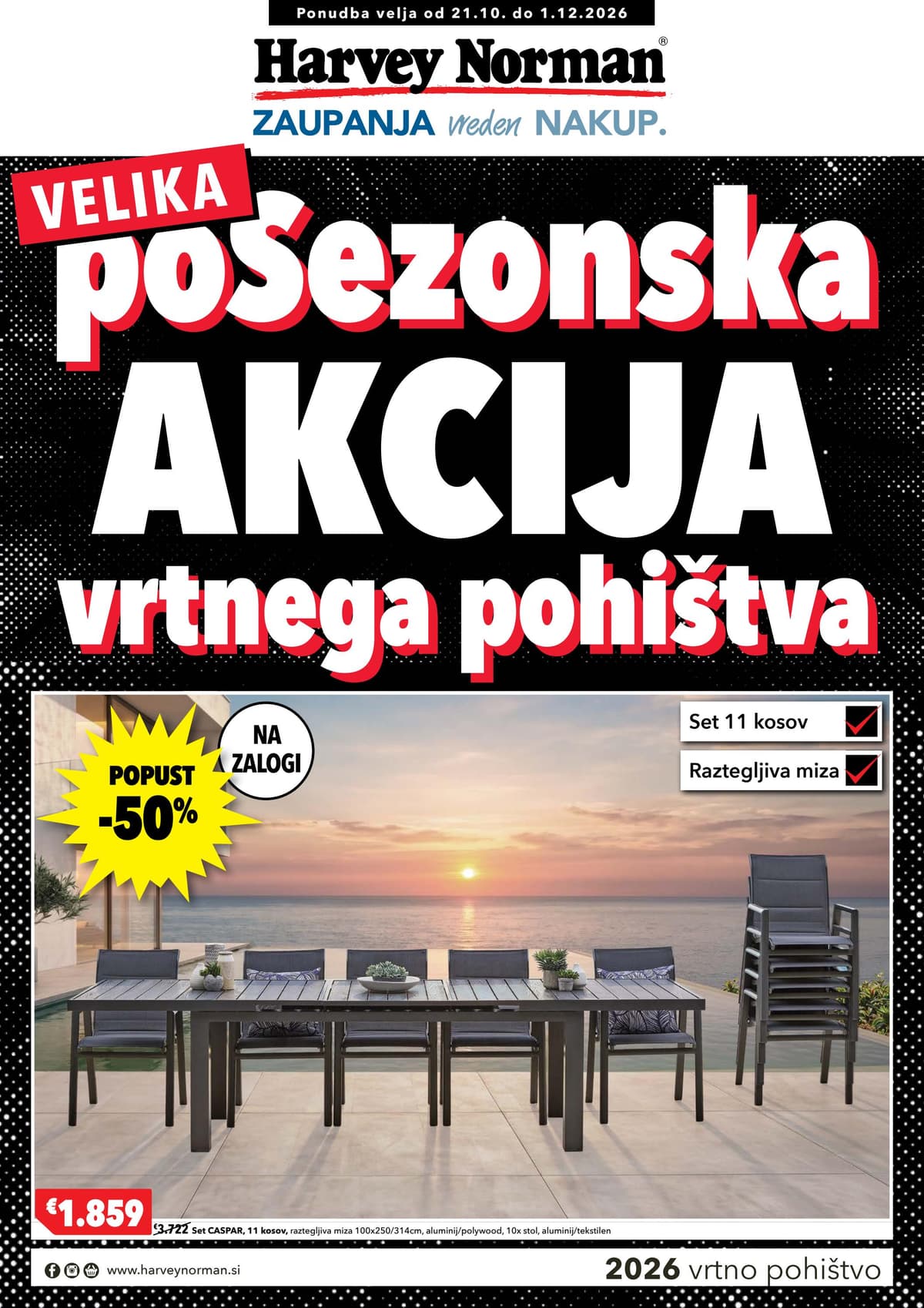 Harvey Norman katalog od 21.10.2026. - Velika posezonska akcija vrtnega pohištva