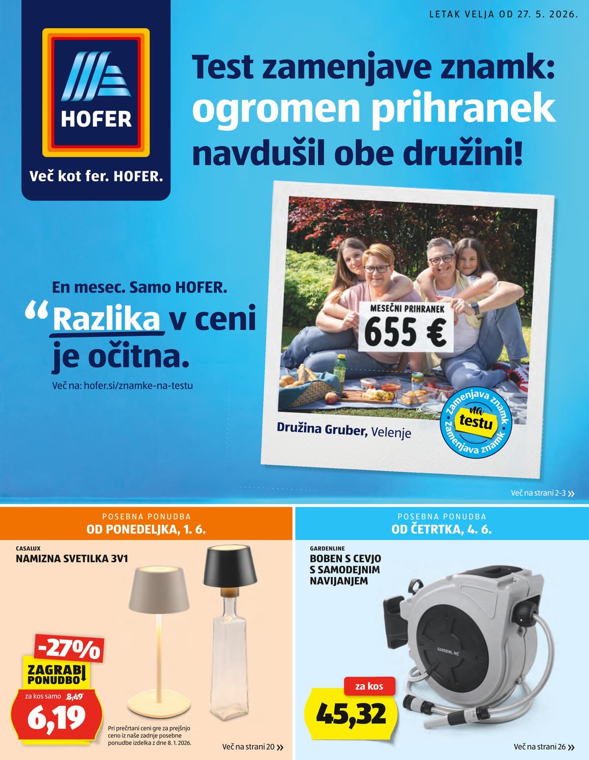 Stran 1. Hofer kataloga - Akcijska Ponudba od 27.05.2026.