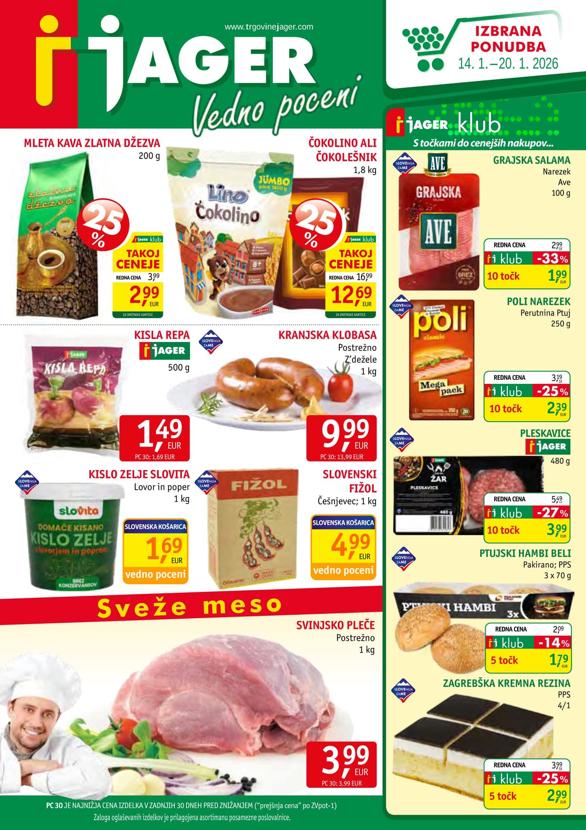 Stran 1. Jager kataloga - Živila od 03.03.2026.