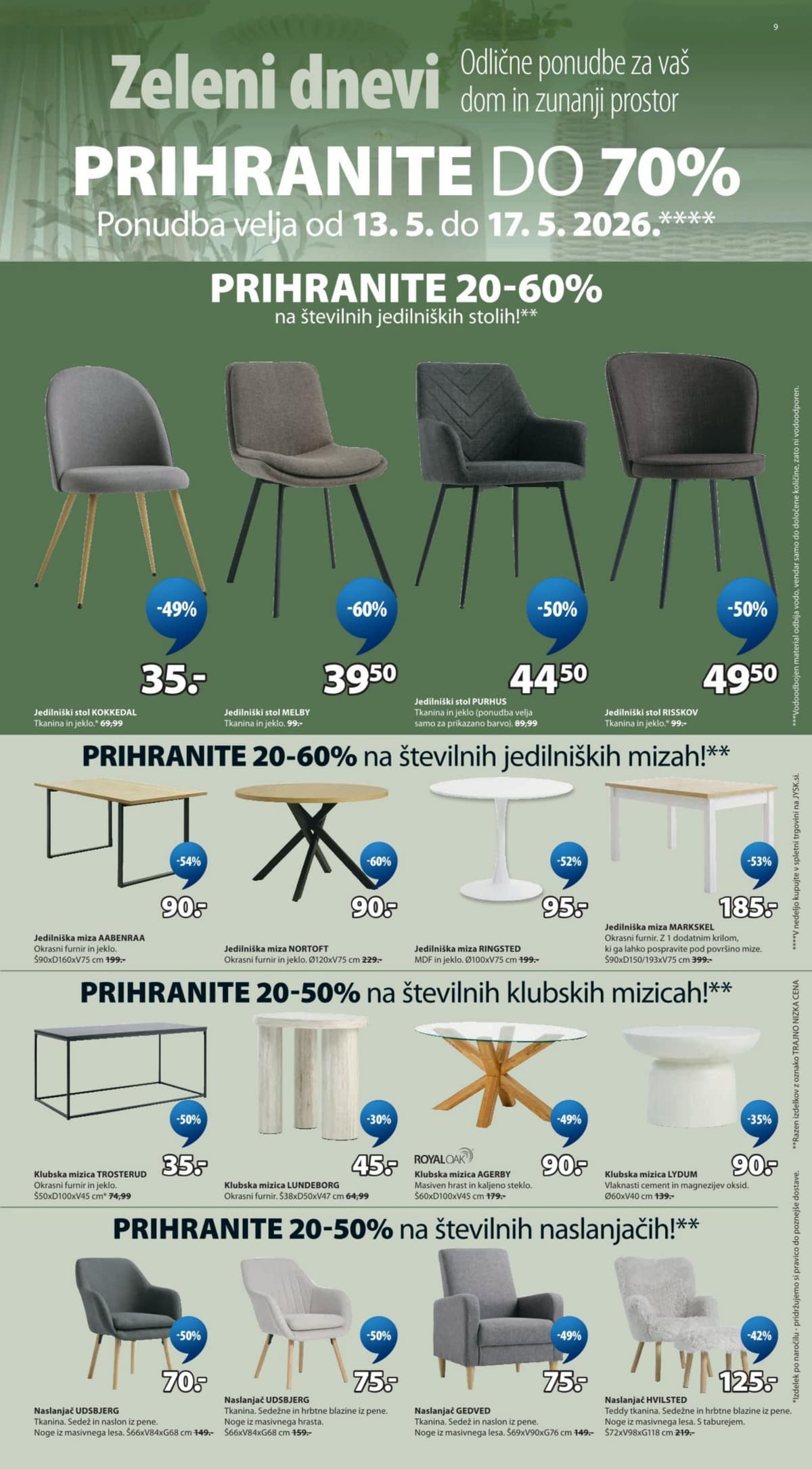 Stran 9. Jysk kataloga - Zeleni Dnevi od 13.05.2026.