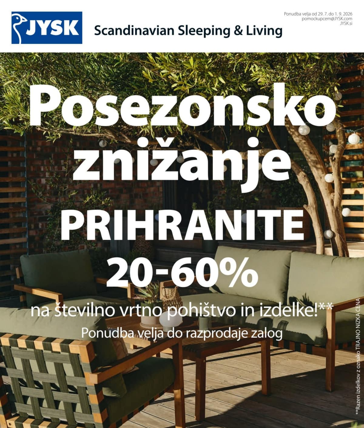 Stran 1. Jysk kataloga - Posezonsko Znižanje od 27.07.2026