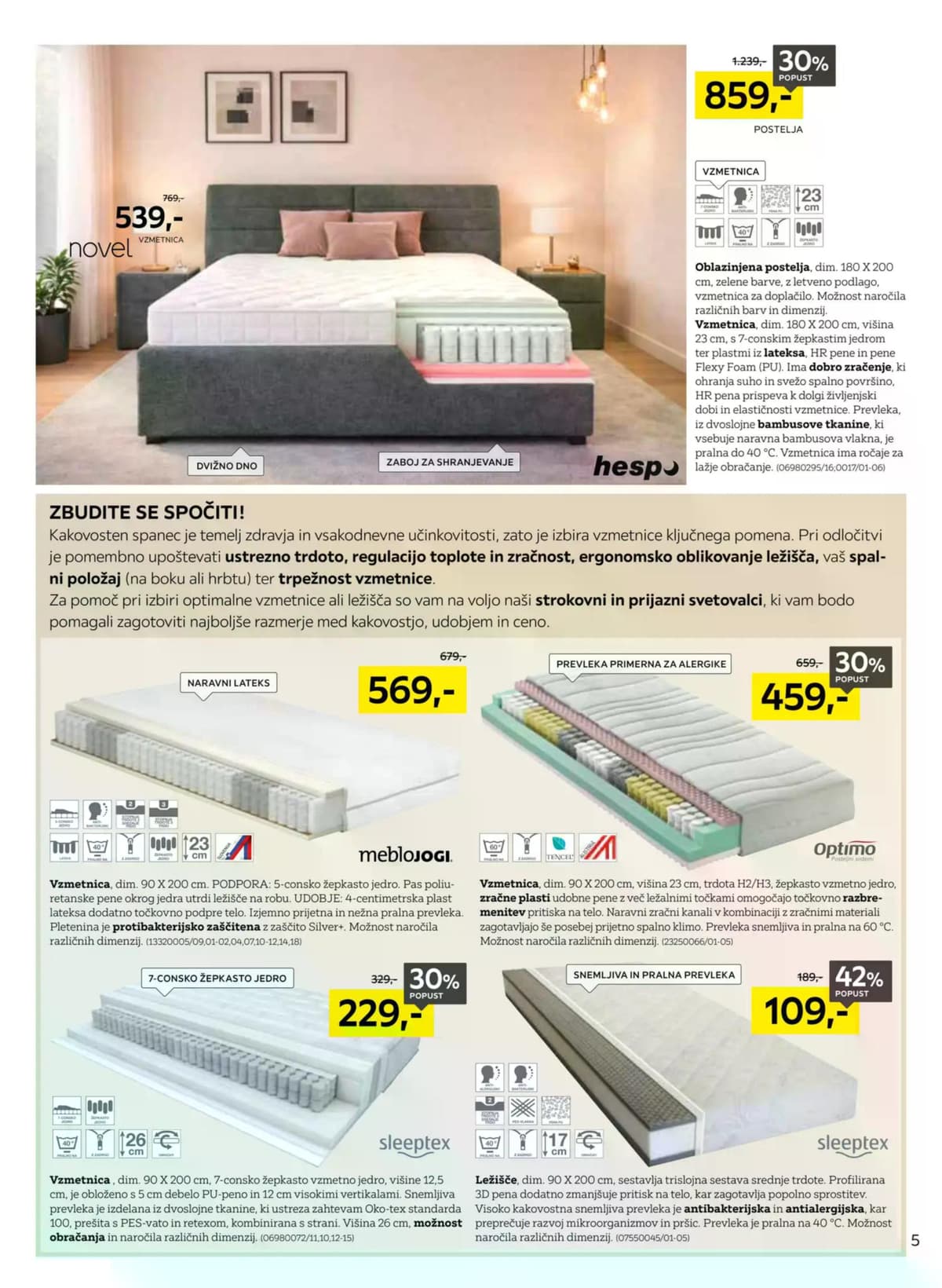 Stran 5. Lesnina kataloga - Mesec spanja v Lesnini od 21.03.2026.