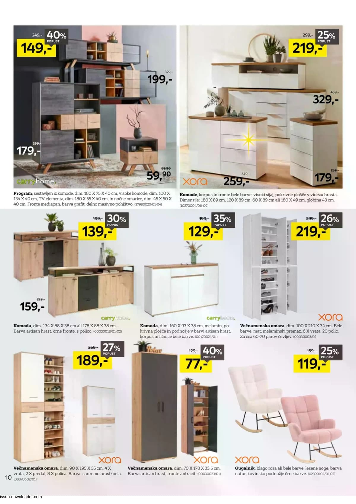 Stran 10. Lesnina kataloga - Vse za udobje vašega doma