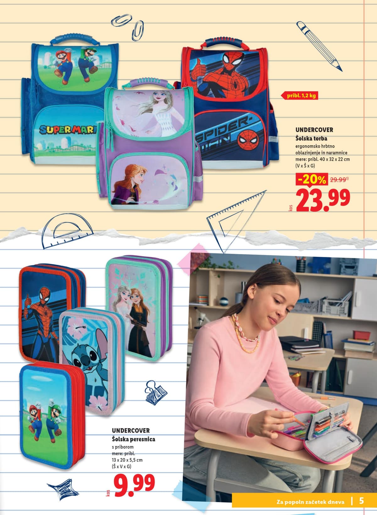 Stran 5. Lidl kataloga - Šolske potrebščine 2026 od 29.06.2026