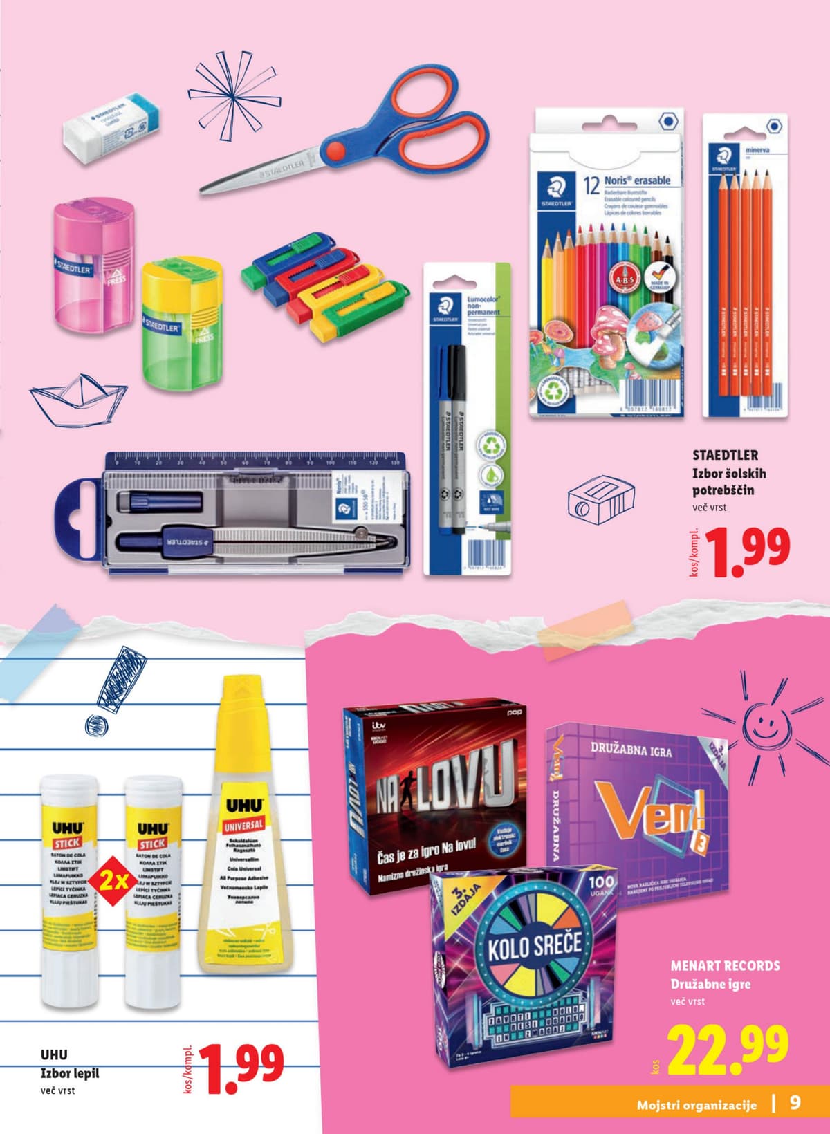 Stran 9. Lidl kataloga - Šolske potrebščine 2026 od 29.06.2026