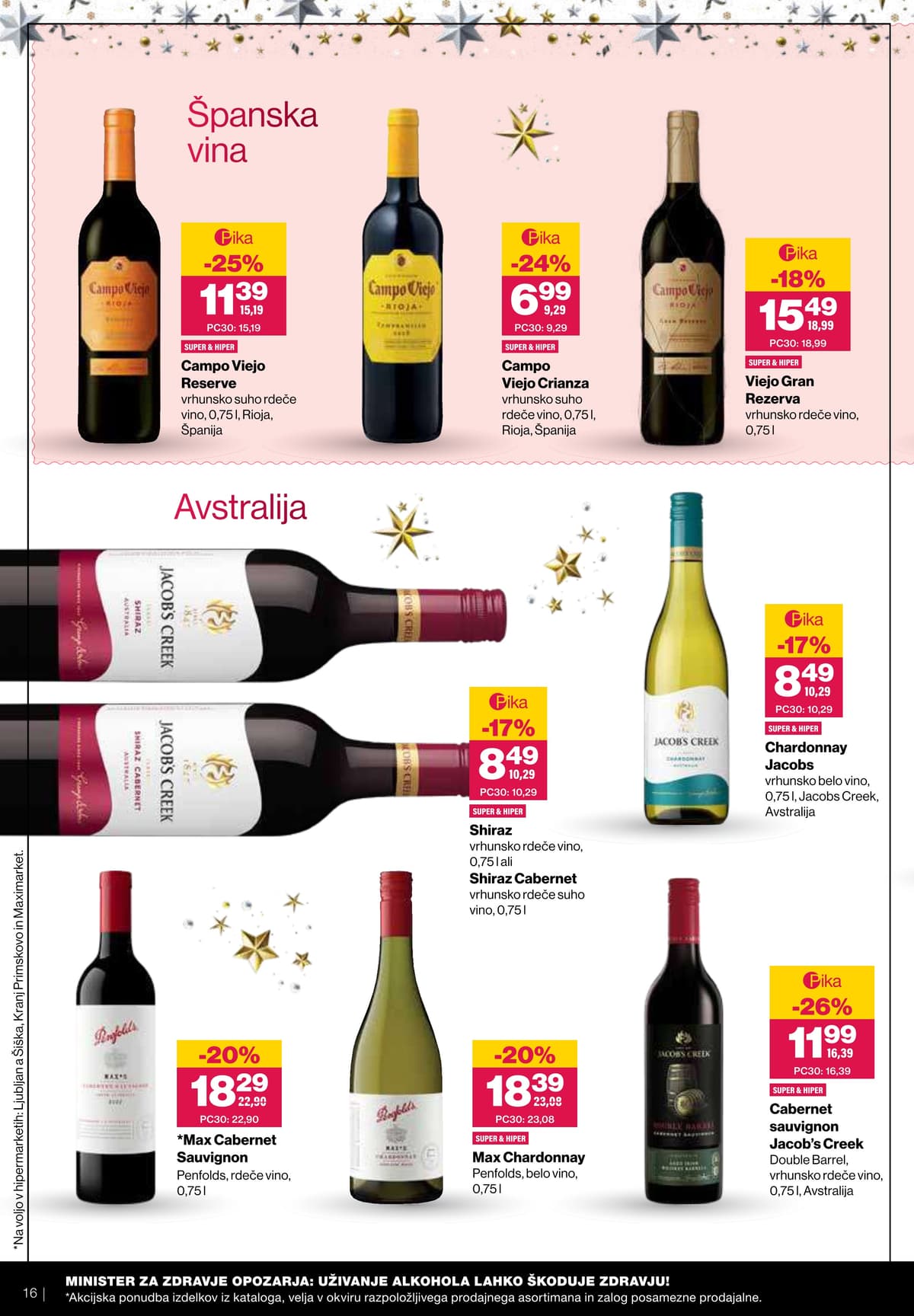 Stran 16. Mercator kataloga - Praznično razvajanje z vini in hrano