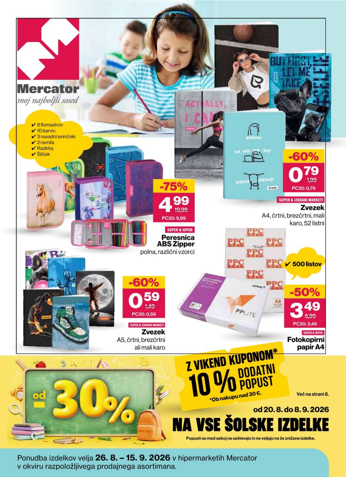 Stran 1. Mercator kataloga - Šola