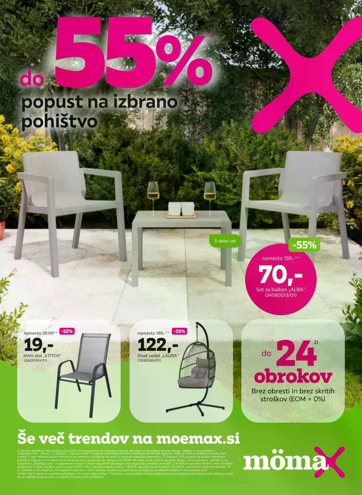 Do -55% na izbrano vrtno pohištvo